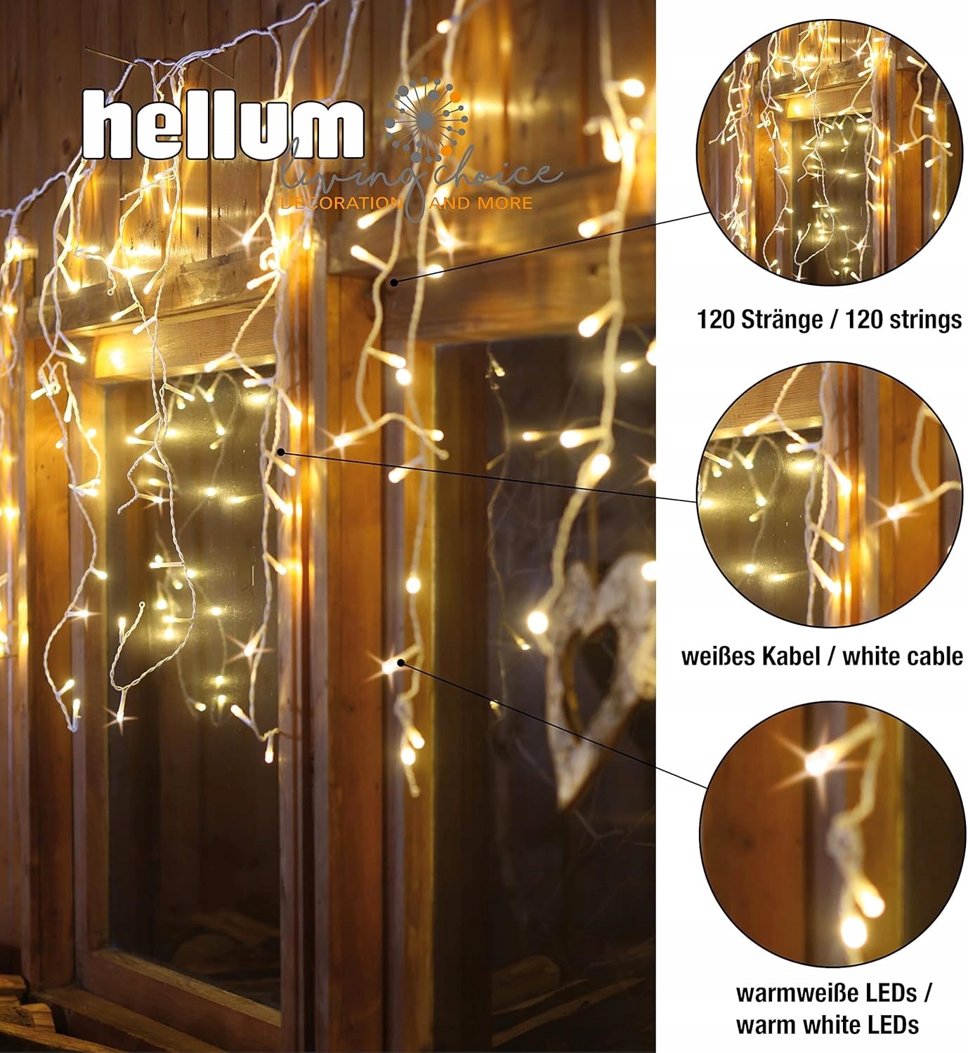 WINTER LED LIGHT CURTAIN OUTDOOR 480 LEDS 210 CM TIMER 6 HOURS Manufacturer code 0630870039550