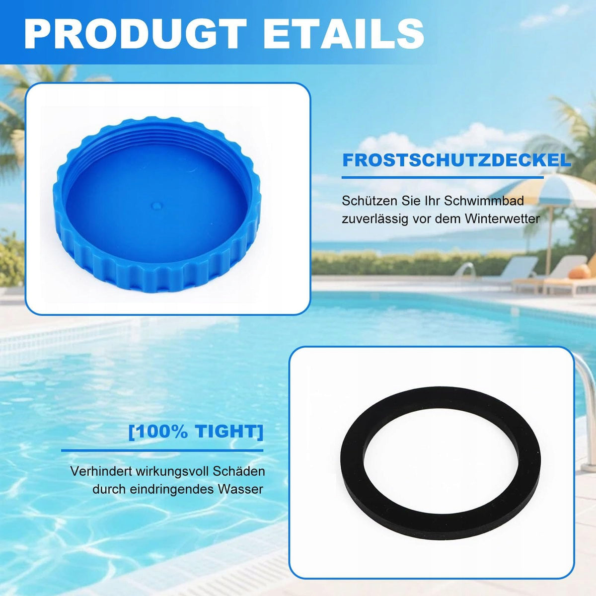 WINTER PLUGS FOR SWIMMING POOL 2 PIECES WATER PROTECTION PLUGS 90X15 MM Manufacturer code 5908140463646