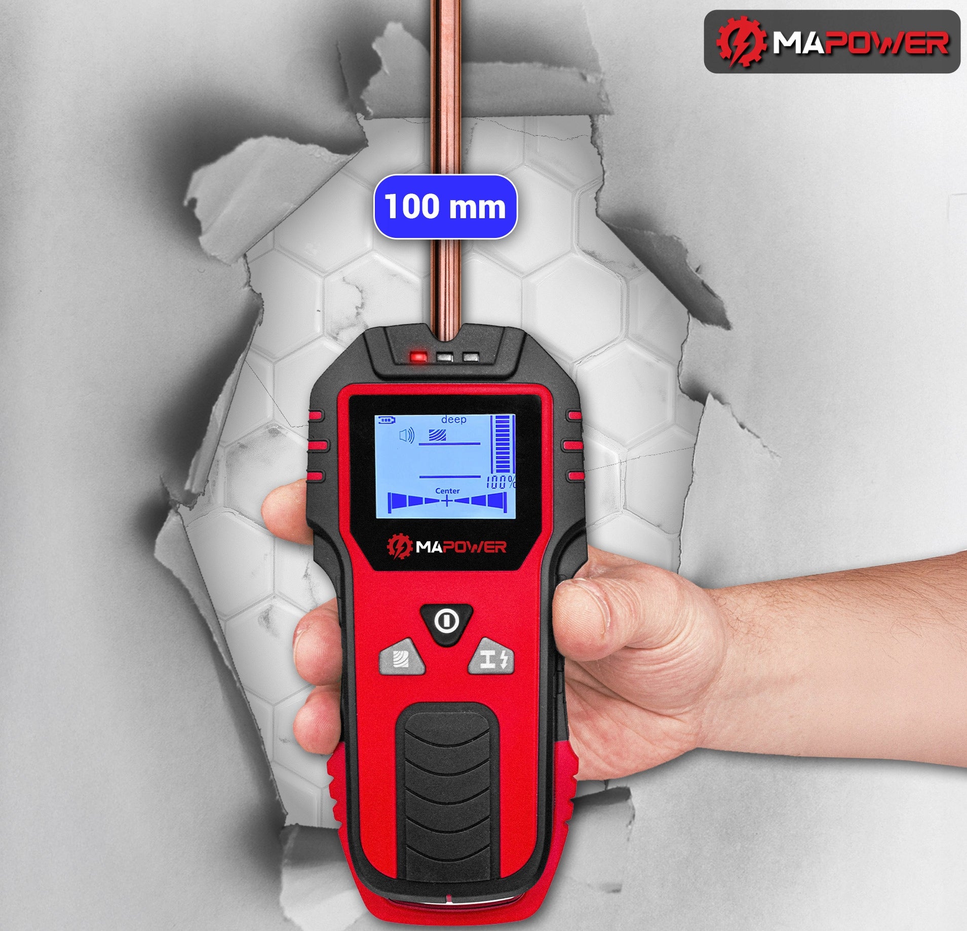WIRE DETECTOR WOOD DETECTOR METAL PIPE CABLES IN THE WALL MAPOWER Kind voltage detector moisture meter wood detector metal detector profile detector wire detector