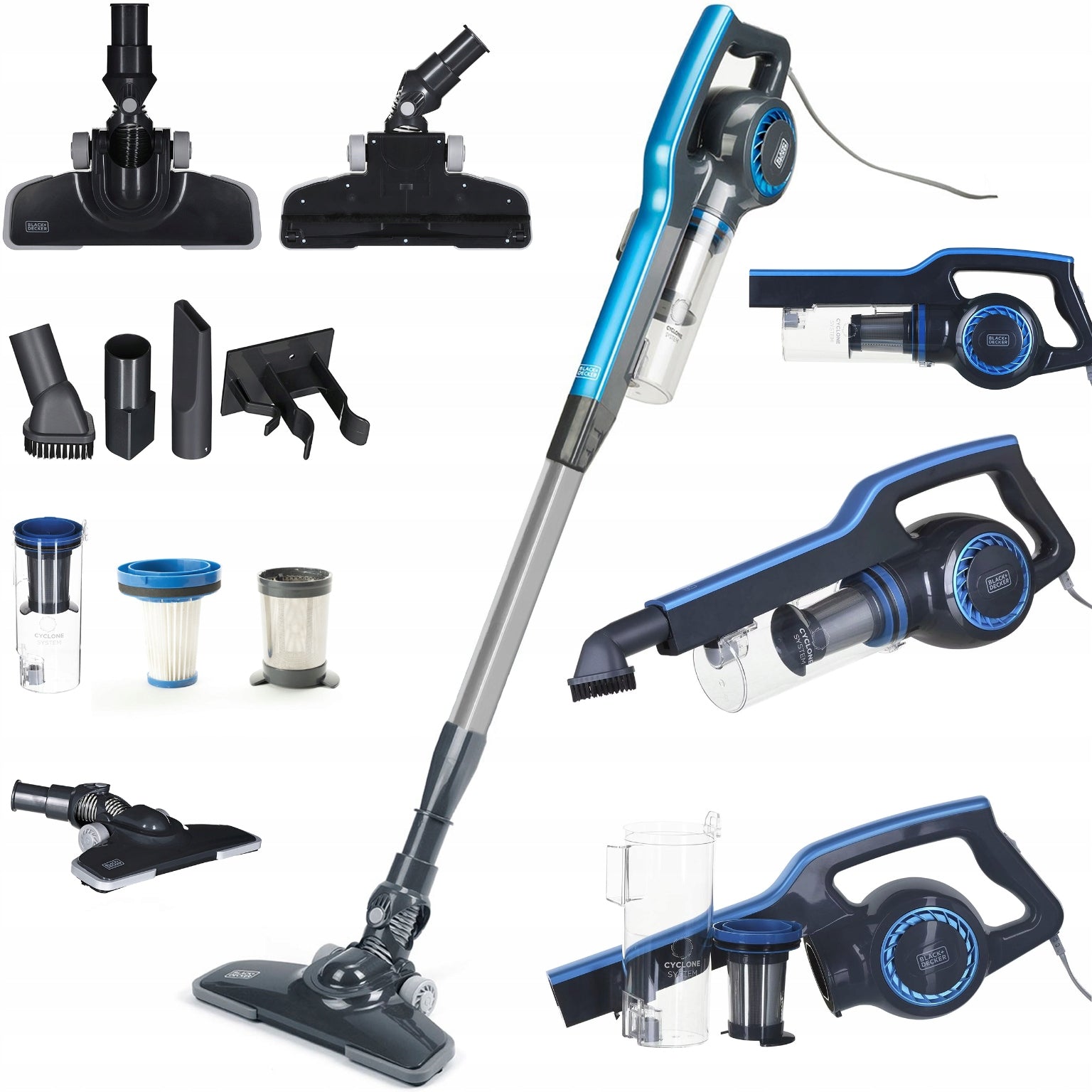 WIRED VACUUM CLEANER VERTICAL HANDHELD BAGLESS EPA 600W 0.7L Black+Decker