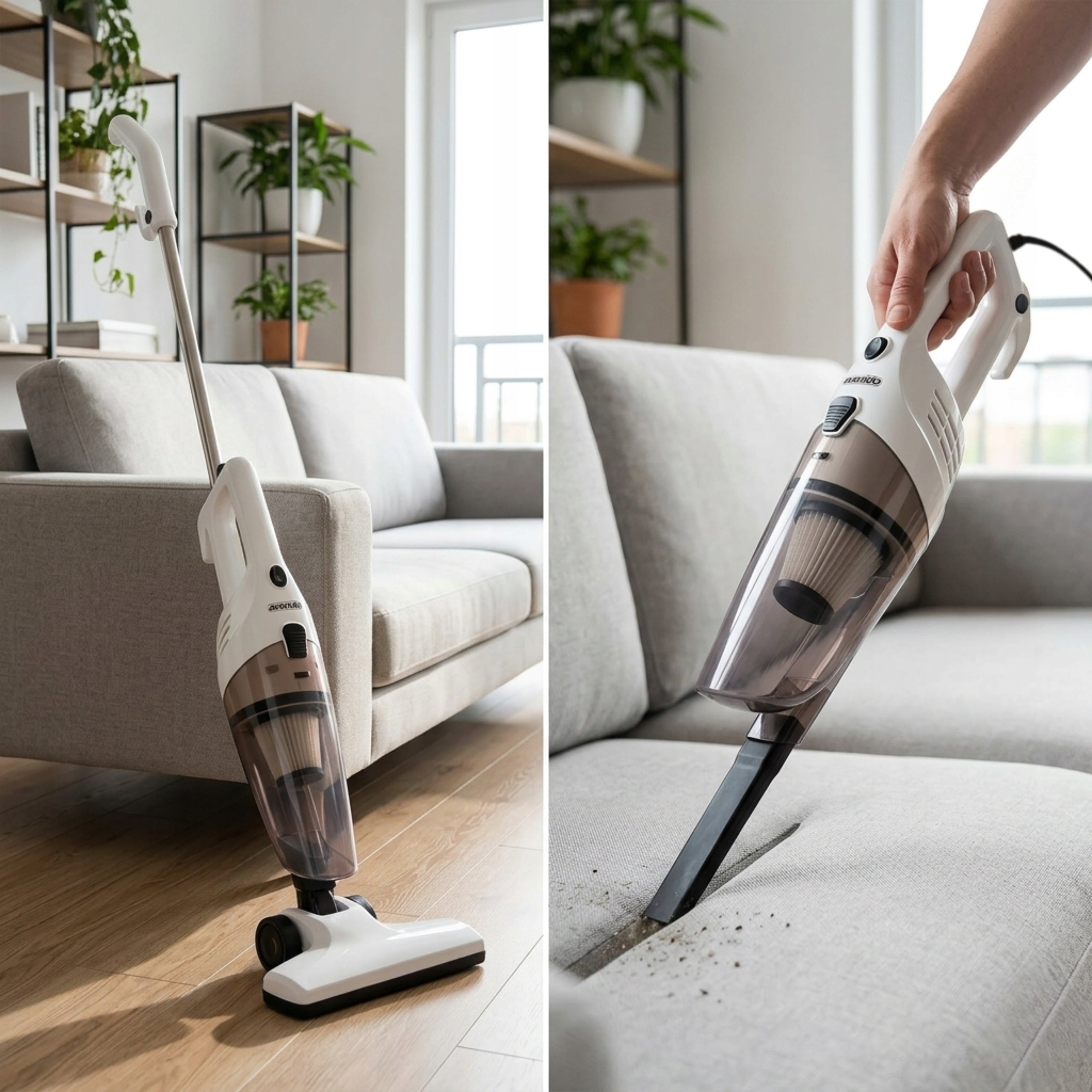 WIRED VERTICAL VACUUM CLEANER POWERFUL 17kPa HANDHELD 800W LONG NETWORK CABLE Dominant color white