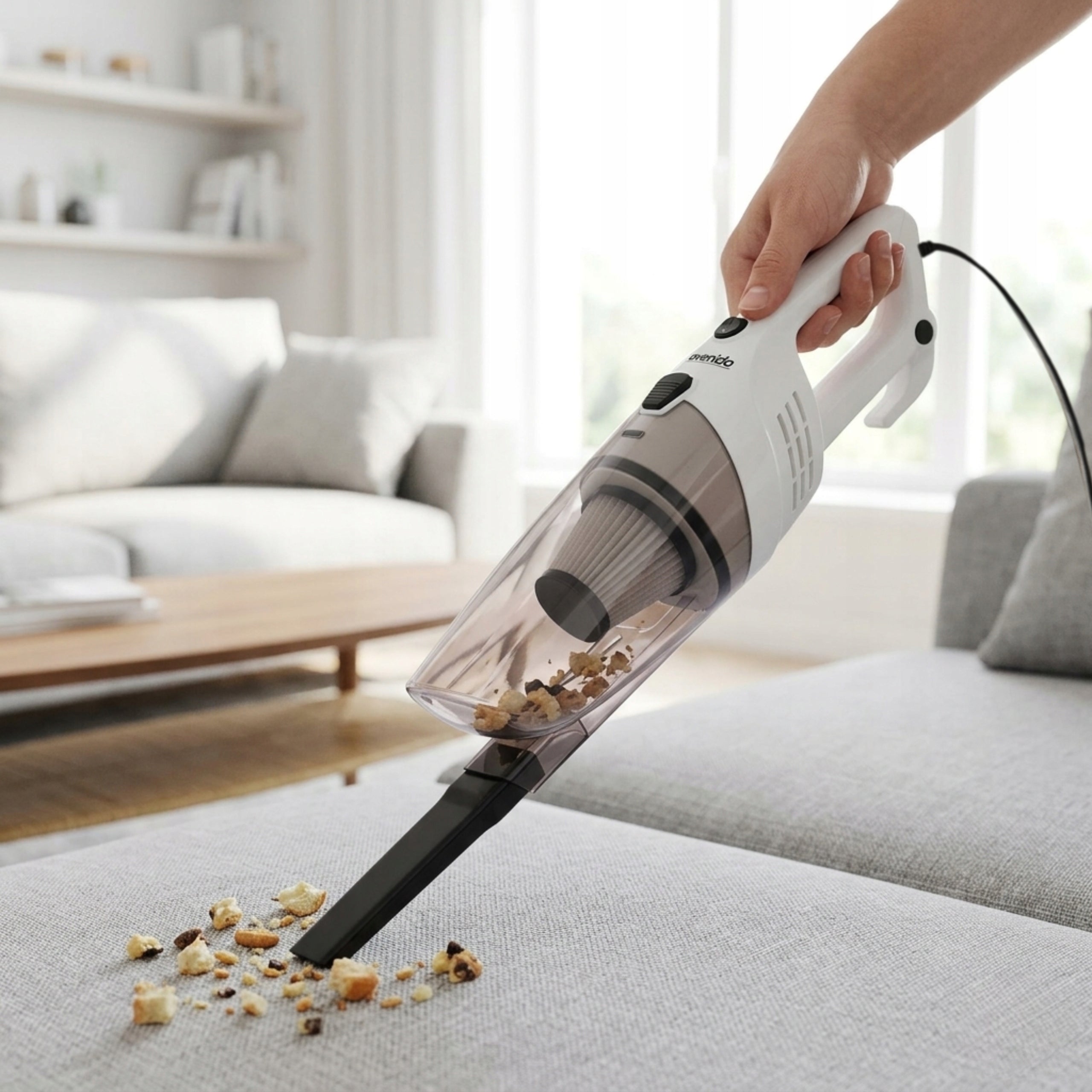 WIRED VERTICAL VACUUM CLEANER POWERFUL 17kPa HANDHELD 800W LONG NETWORK CABLE Dust container volume 0.6 l
