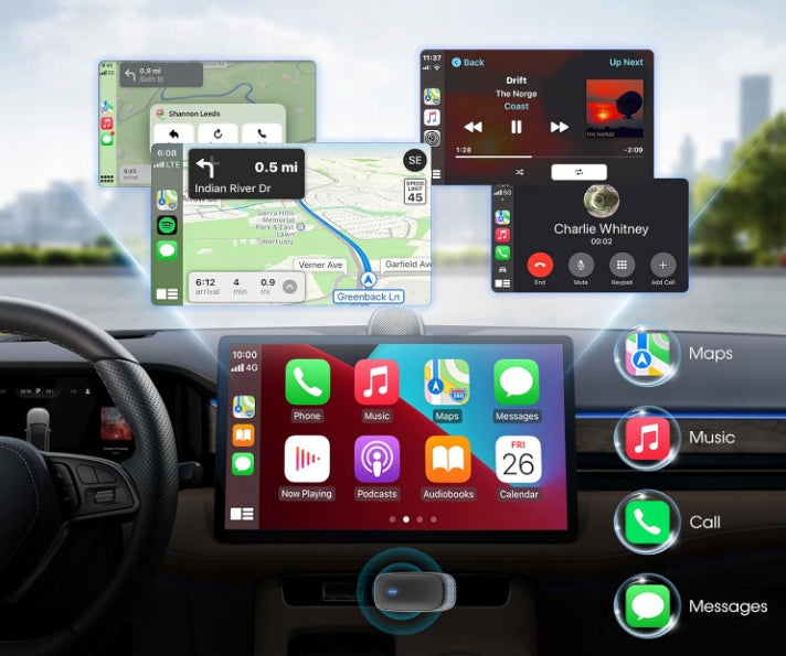 WIRELESS ADAPTER CarPlay / Android Auto Bluetooth + Wi-Fi Plug & Play Packaging status original