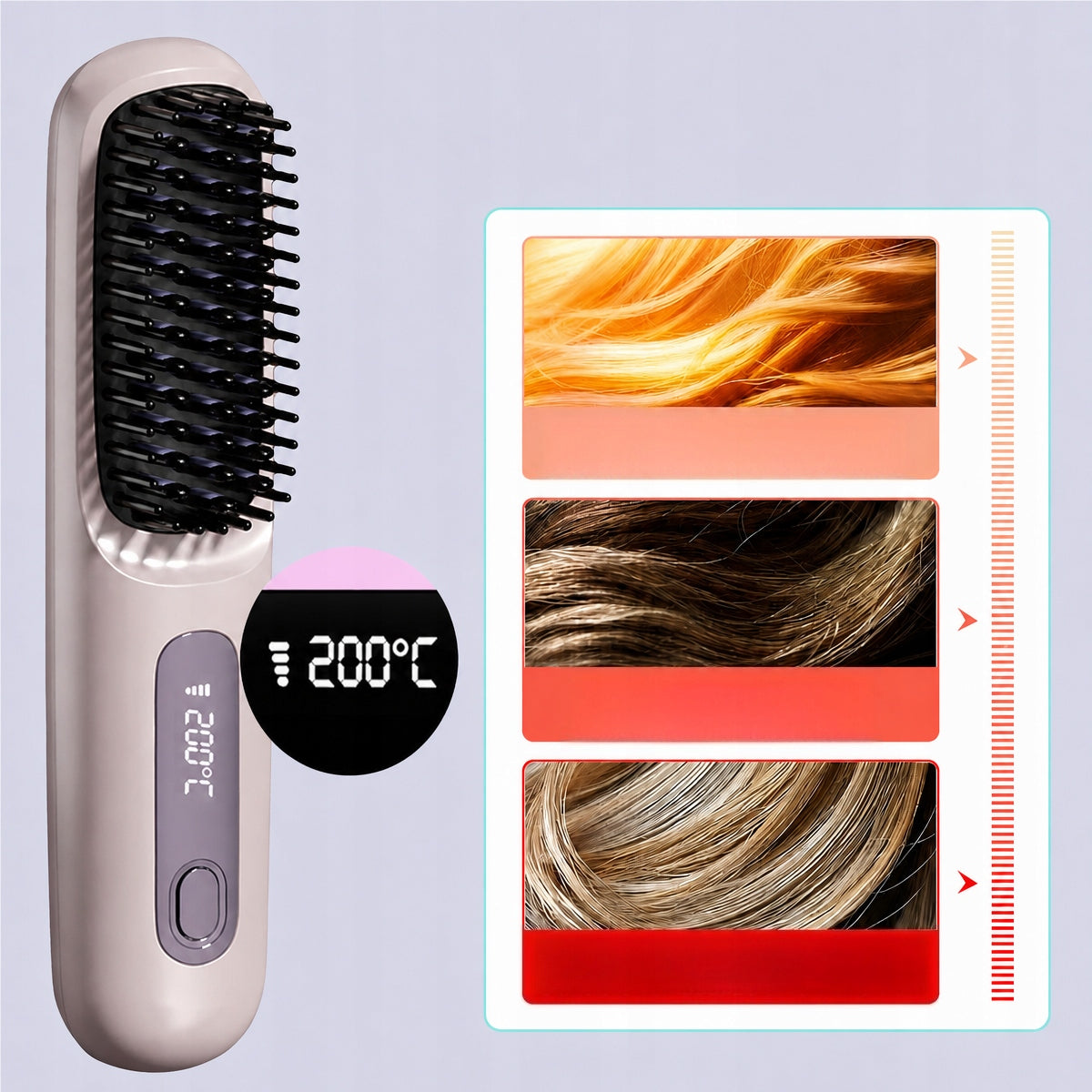WIRELESS BRUSH STRAIGHTENER, PORTABLE, HAIR STRAIGHTENER Manufacturer code 4048535796827