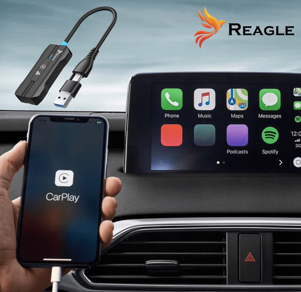 WIRELESS CARPLAY ANDROID AUTO CAR ADAPTER APPLE IPHONE Packaging status original