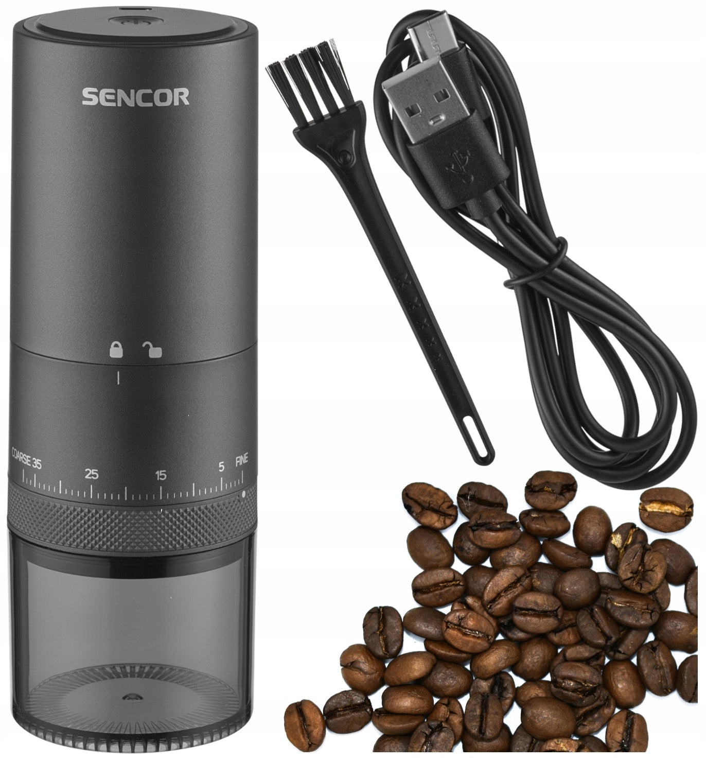 WIRELESS COFFEE GRINDER SENCOR SCG 4000BK USB-C 38 DEGREE GRINDING
