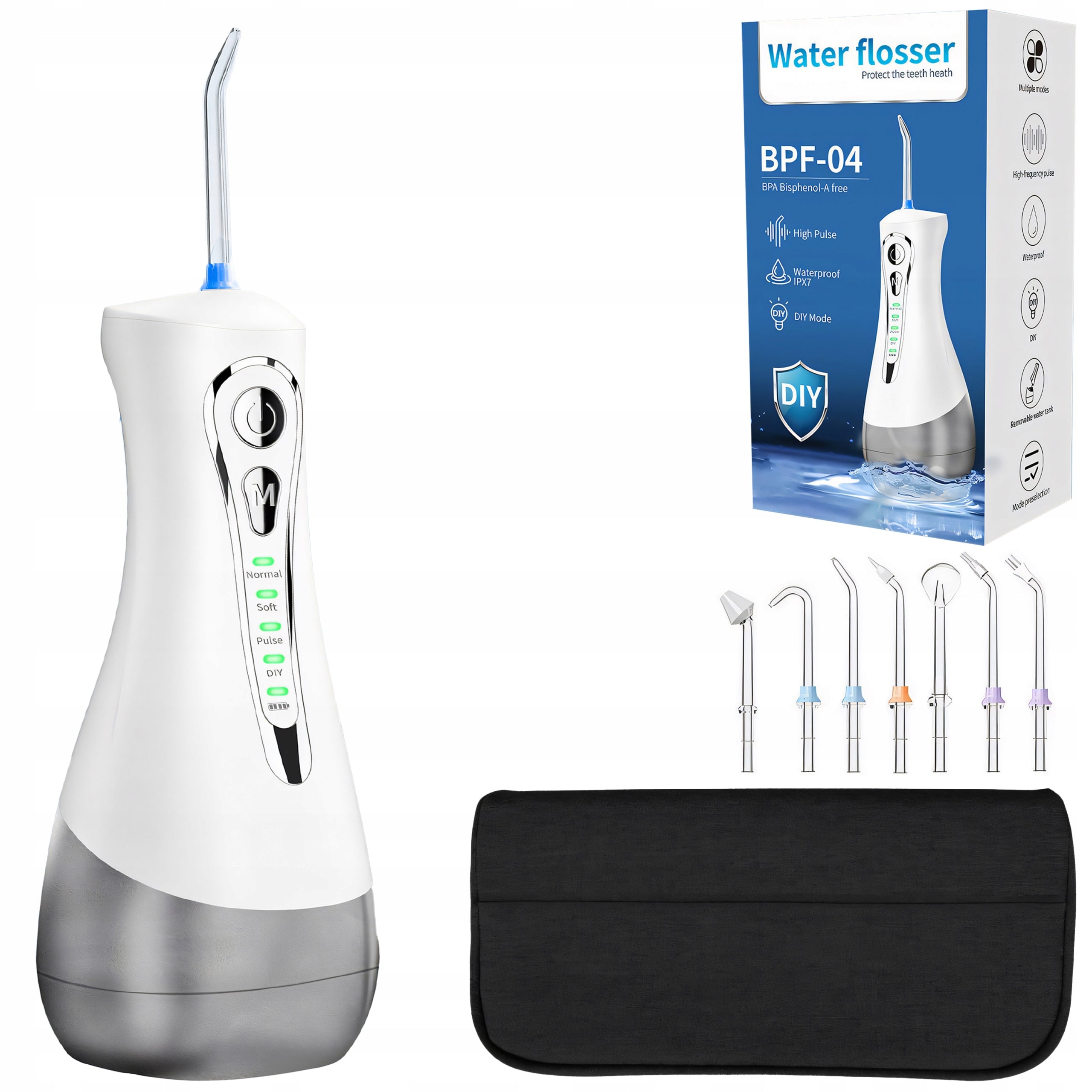 WIRELESS DENTAL IRRIGATOR 4 MODES 7 TIPS 300ML CASE EAN (GTIN) 5907056101178