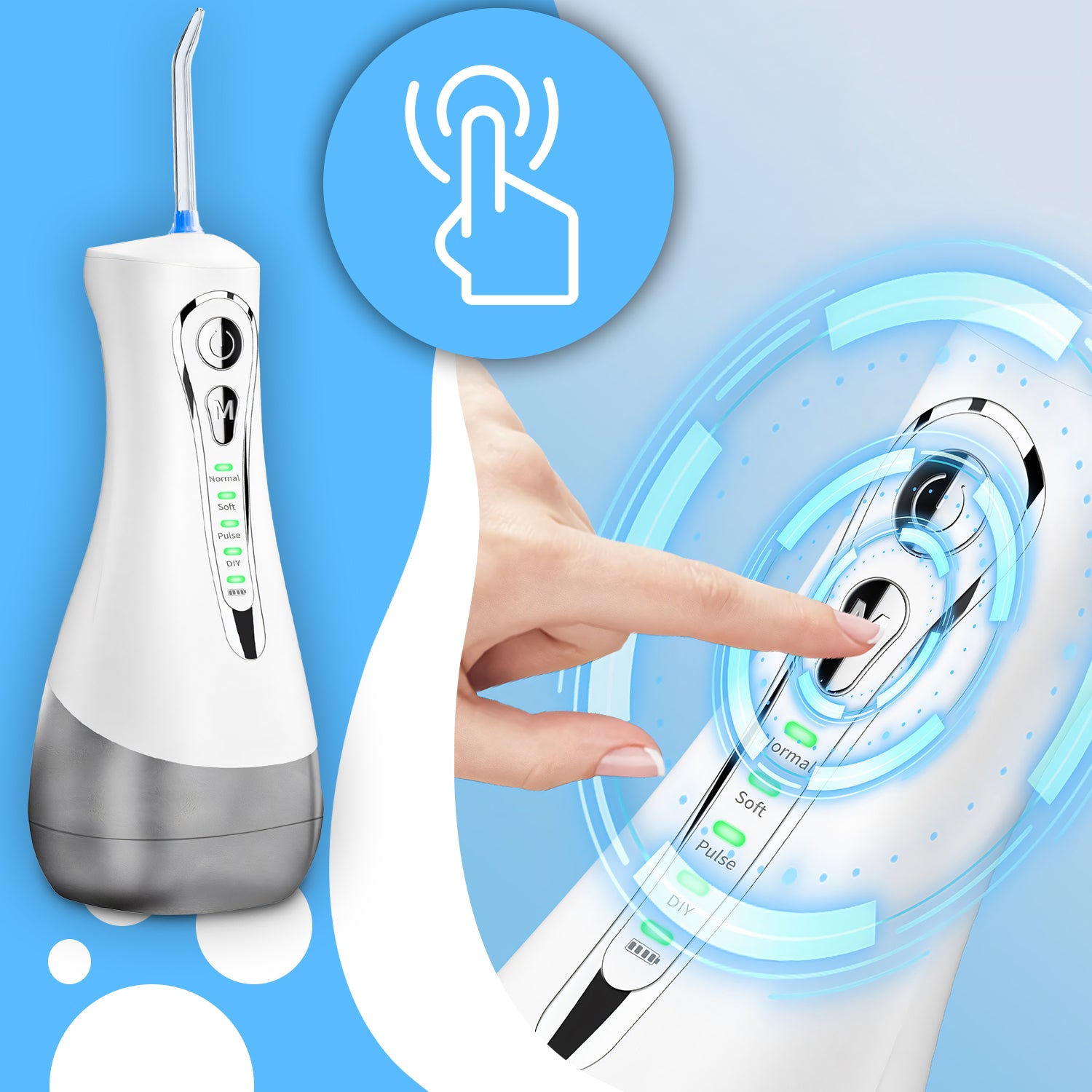 WIRELESS DENTAL IRRIGATOR 4 MODES 7 TIPS 300ML CASE Kind wireless