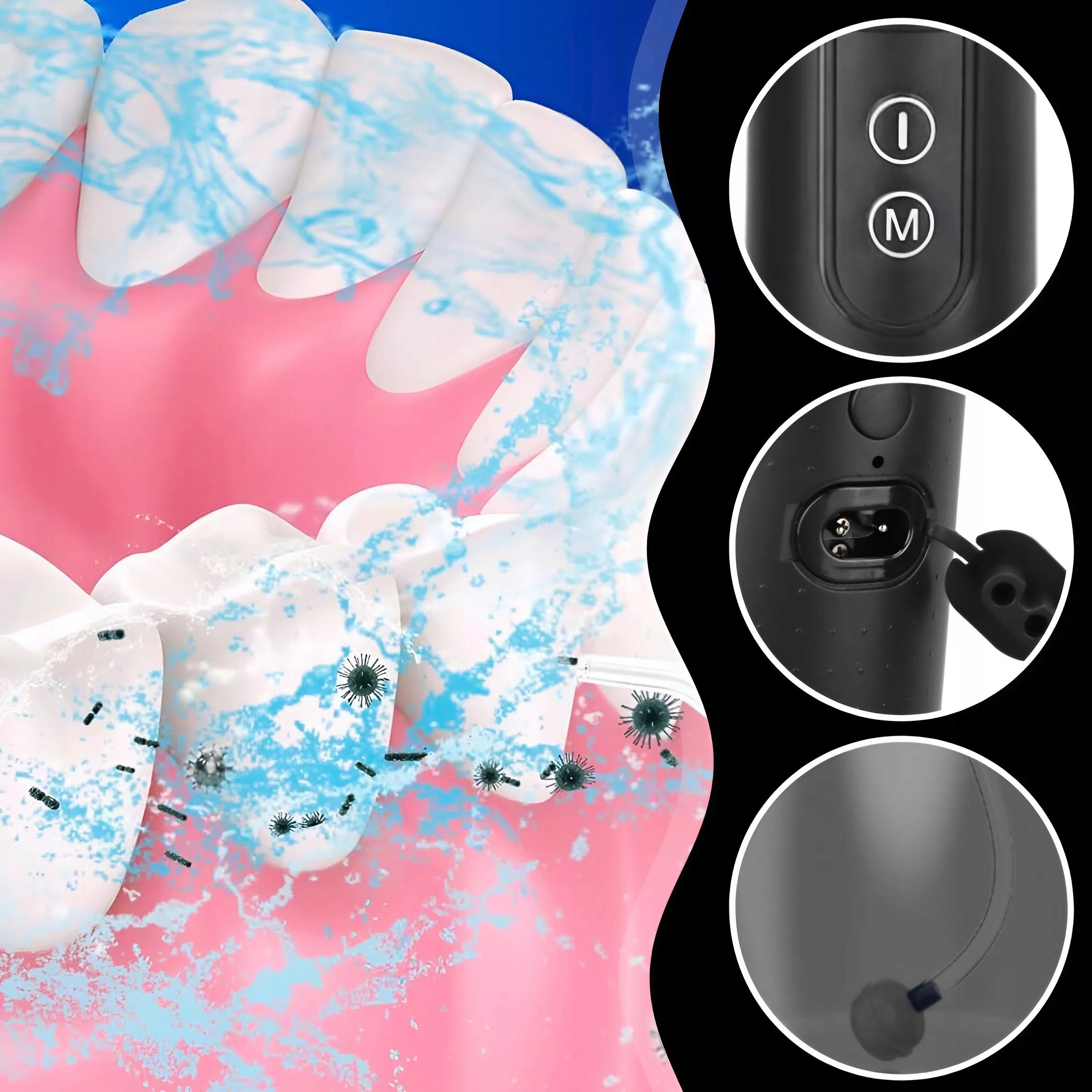 WIRELESS DENTAL IRRIGATOR 5 MODES 400ML + 5 TIPS Brand MEMFLOW