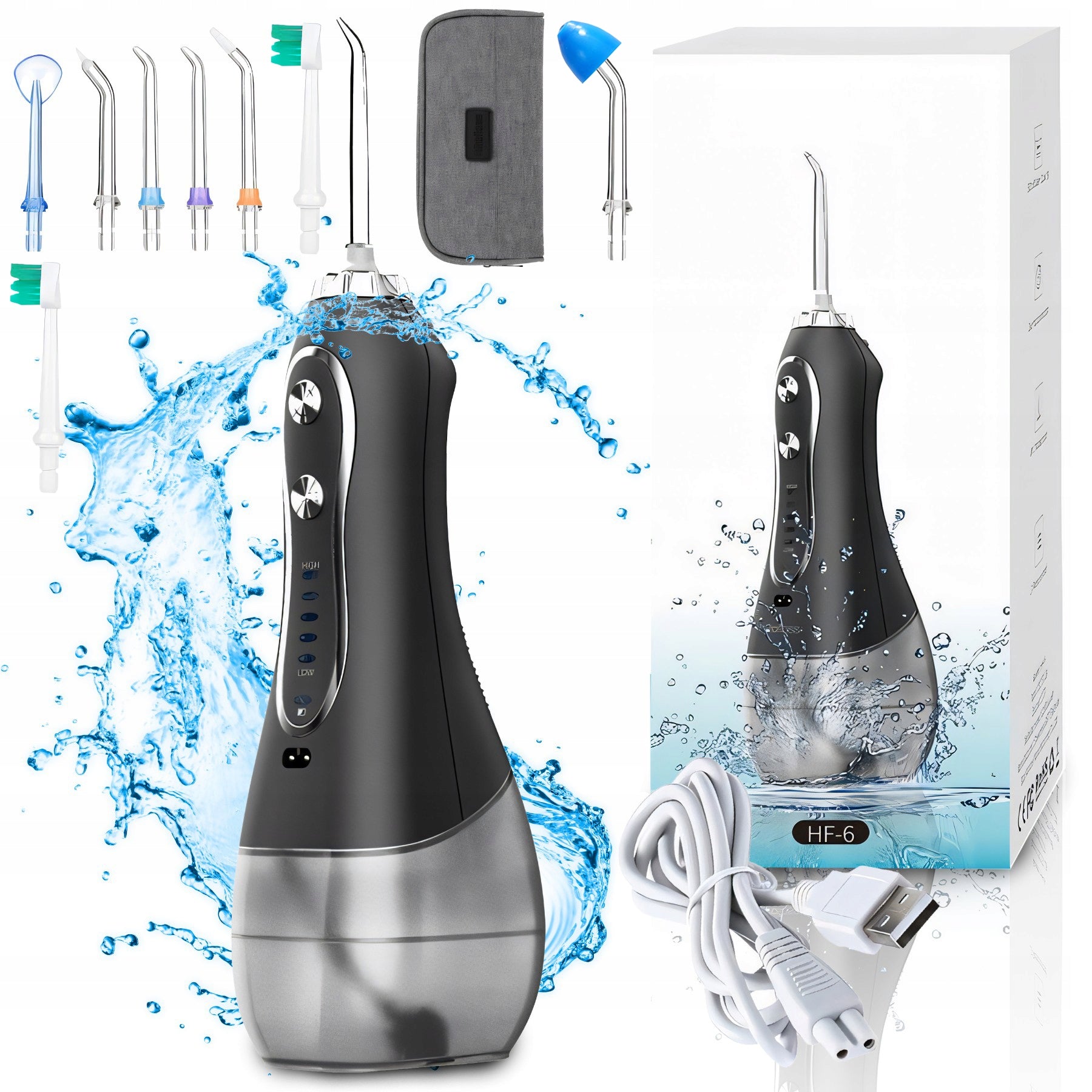 WIRELESS DENTAL IRRIGATOR 5 MODES 8 TIPS 300ML+ETUI