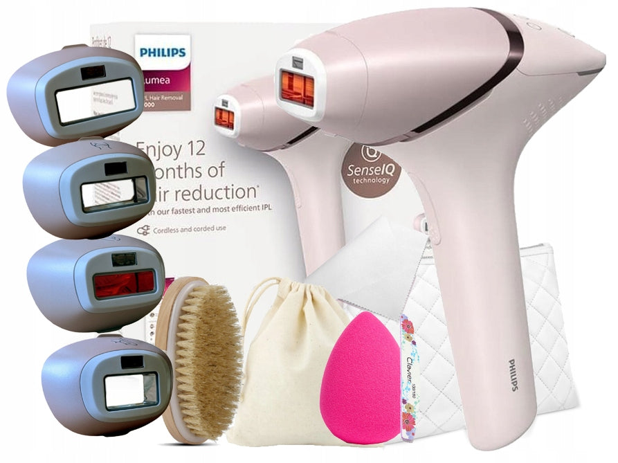 WIRELESS EPILATOR PHILIPS LUMEA 9000 +4 CAPS +ETUI BRUSH +SPONGE