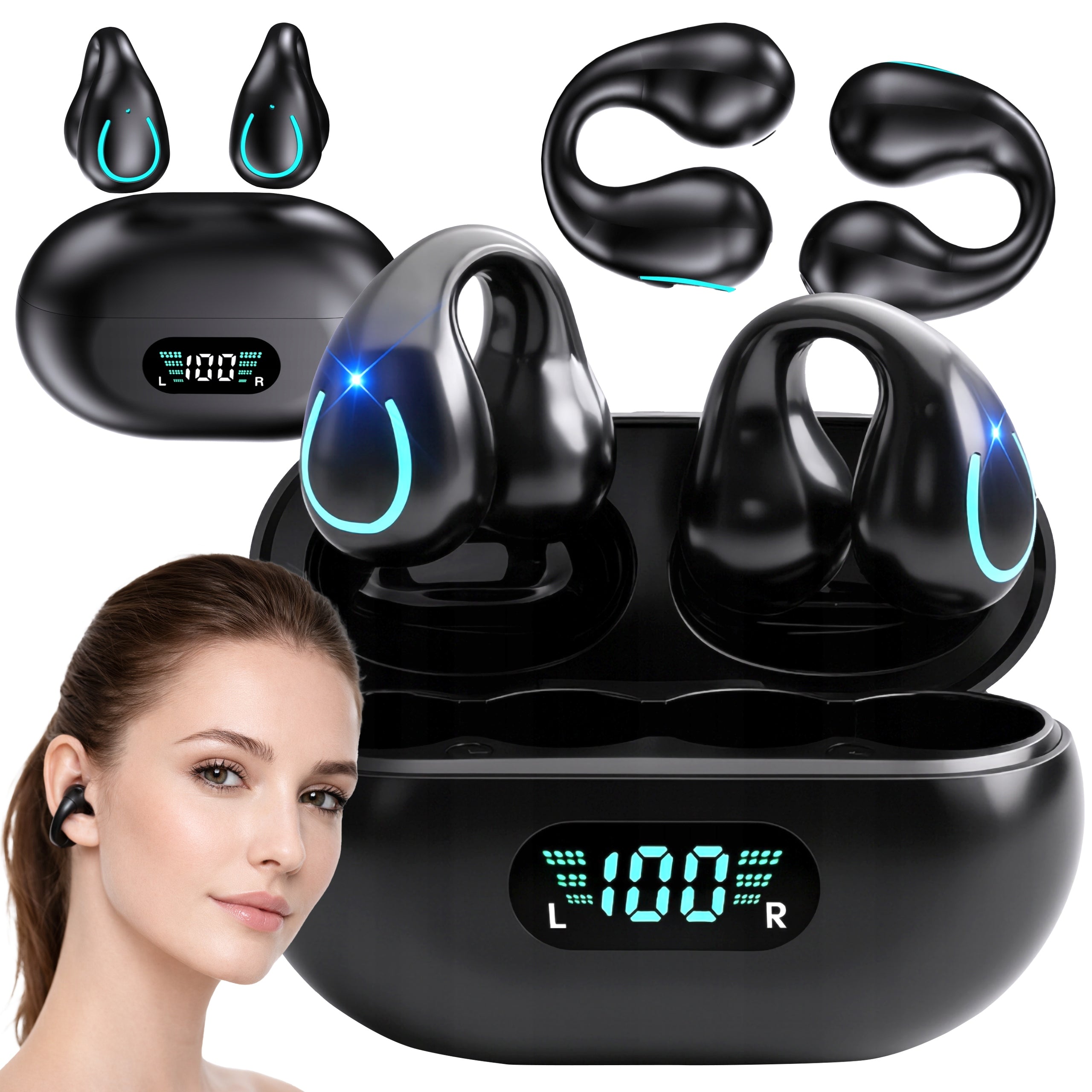 WIRELESS Earbuds Waterproof BT 5.3 ANC IPX5 HF3D