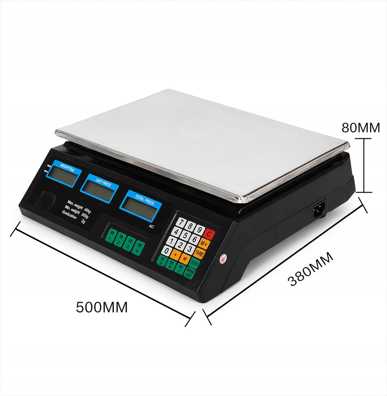 WIRELESS Electric SCALE, LCD Display, Shop, 40kg, 2g Scale type store
