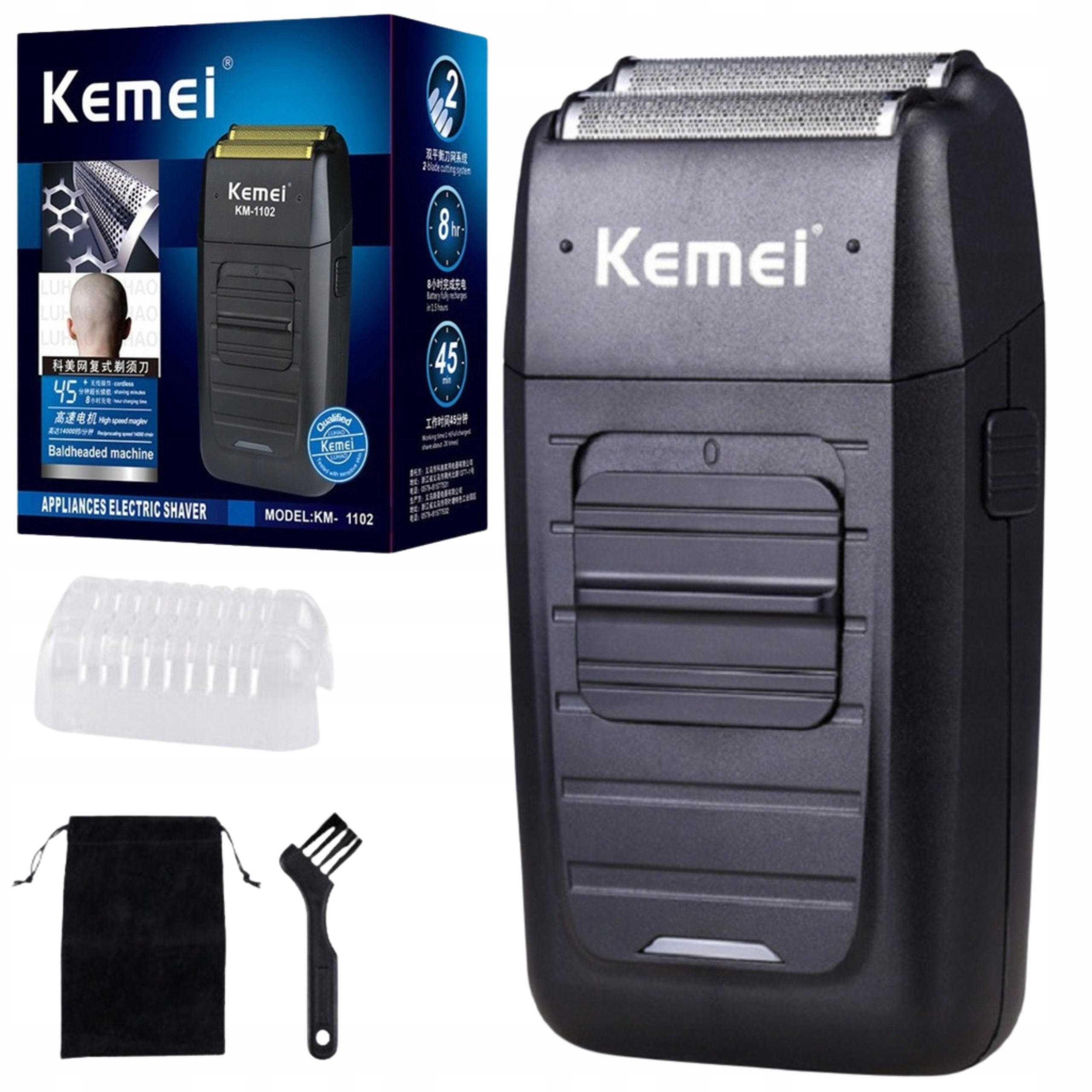 WIRELESS FOIL SHAVER FOR SHAVING BEARD HAIR MEN'S RAZOR KEMEI
