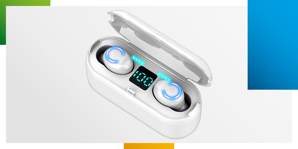 WIRELESS HEADPHONES + BLUETOOTH POWERBANK EARBUDS + RUBBER BANDS + ACCESSORIES