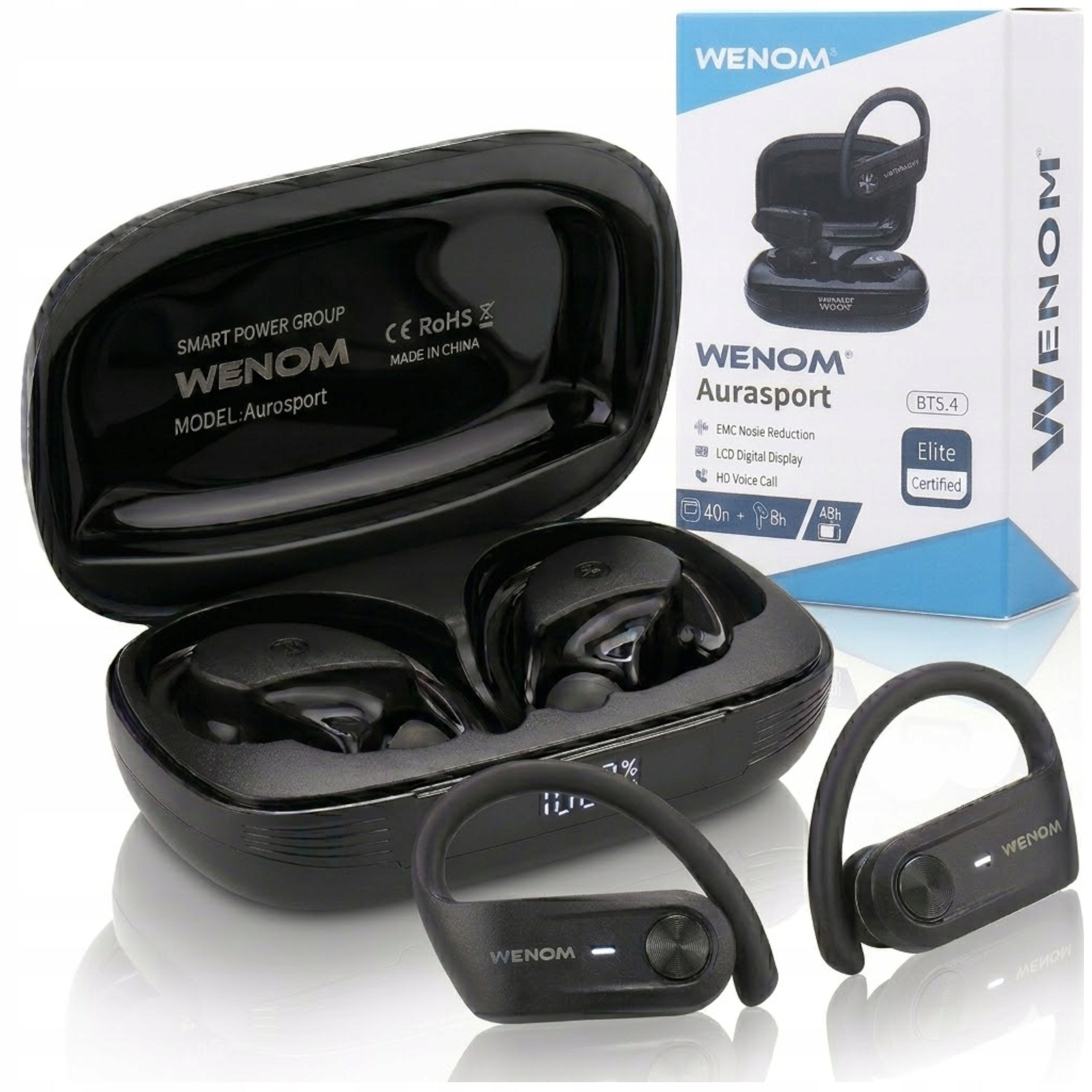 WIRELESS HEADPHONES Sports 5.4 PRO In-Ear Running AURA SPORT ANC Manufacturer code Aura Sport ANC+ ENC + Bluetooth 5.4