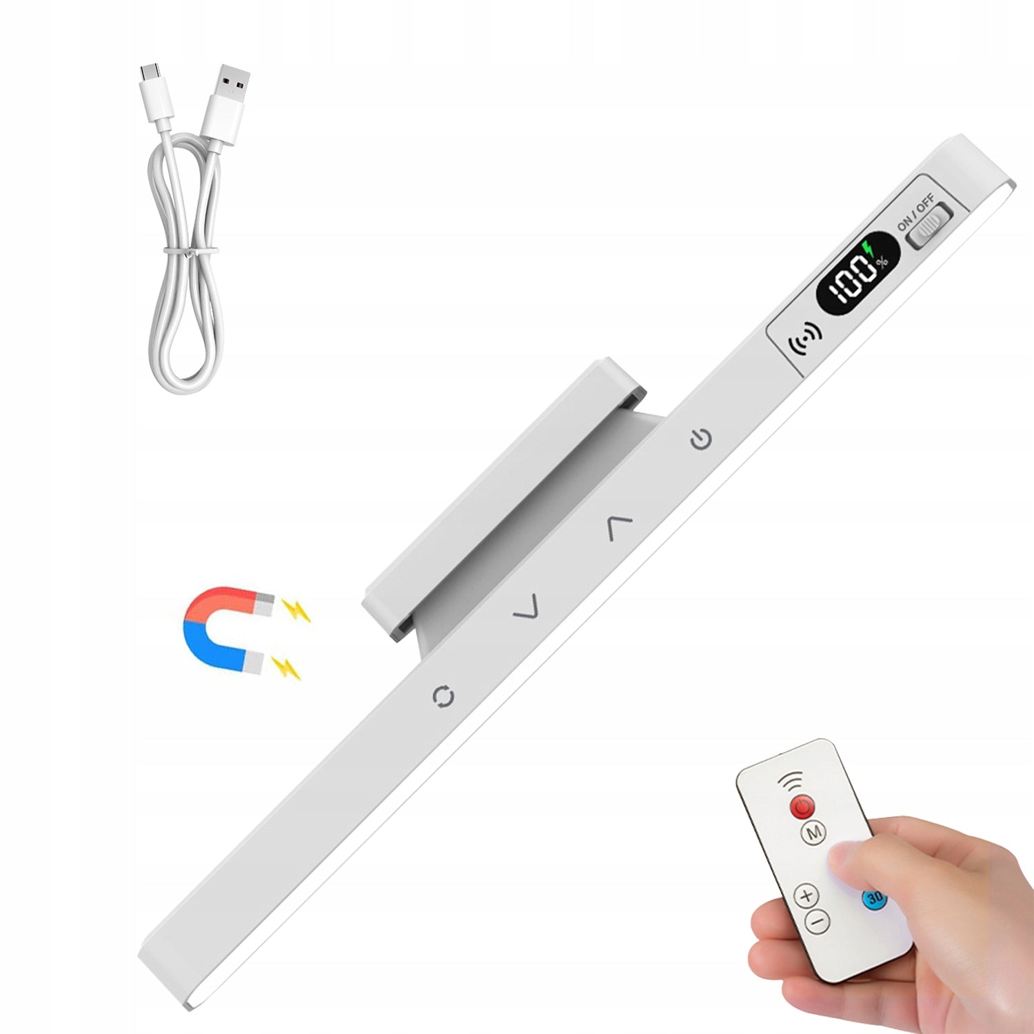 WIRELESS LED MAGNETIC WALL LAMP WITH REMOTE CONTROL 2000mAh 5 Modes