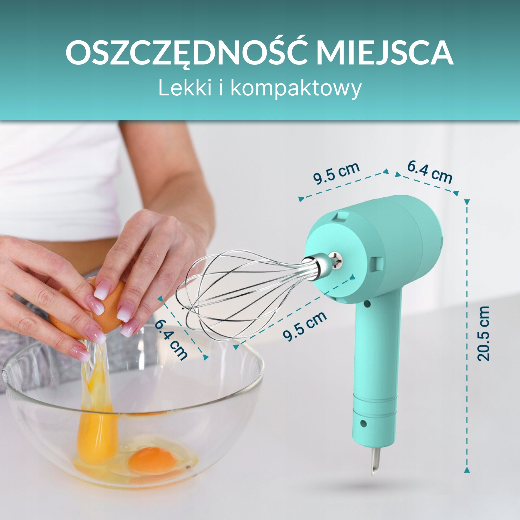 WIRELESS MIXER + FOOD SHREDDER VIO K03, TURQUOISE - 20W Brand ViO