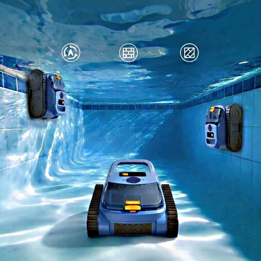 WIRELESS ROBOT POOL CLEANING 180 MIN SMART BOTTOM AND WALL ROUTES Packaging status original