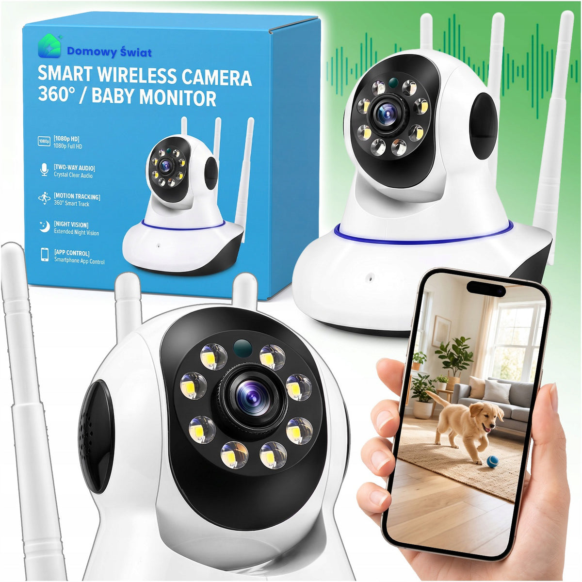 WIRELESS ROTATING CAMERA 360 BABY MONITOR ELECTRONIC WIFI FOR SURVEILLANCE