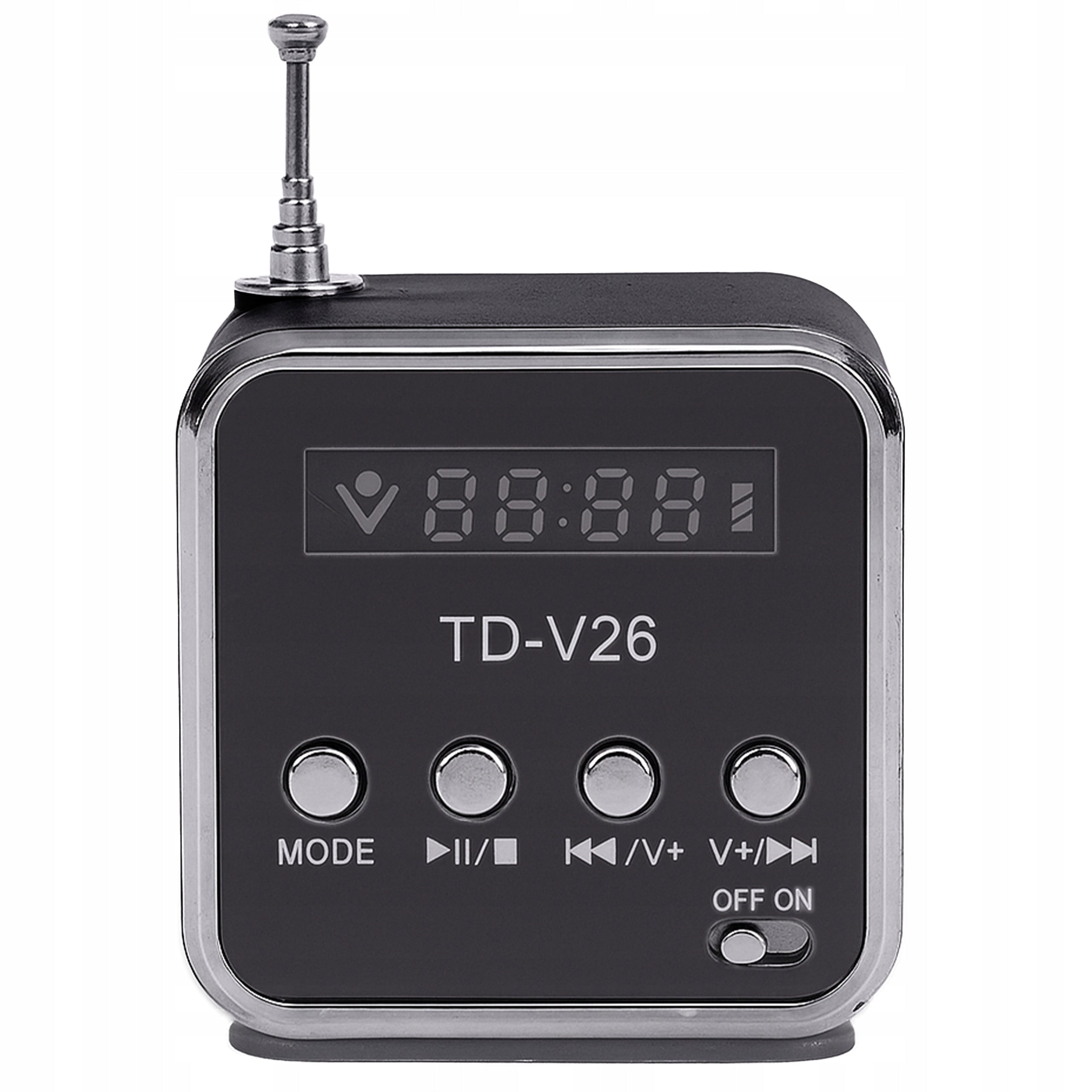 WIRELESS SPEAKER PORTABLE MINI RADIO FM LED BLUETOOTH AUX SCREEN LCD Manufacturer code TD-V26