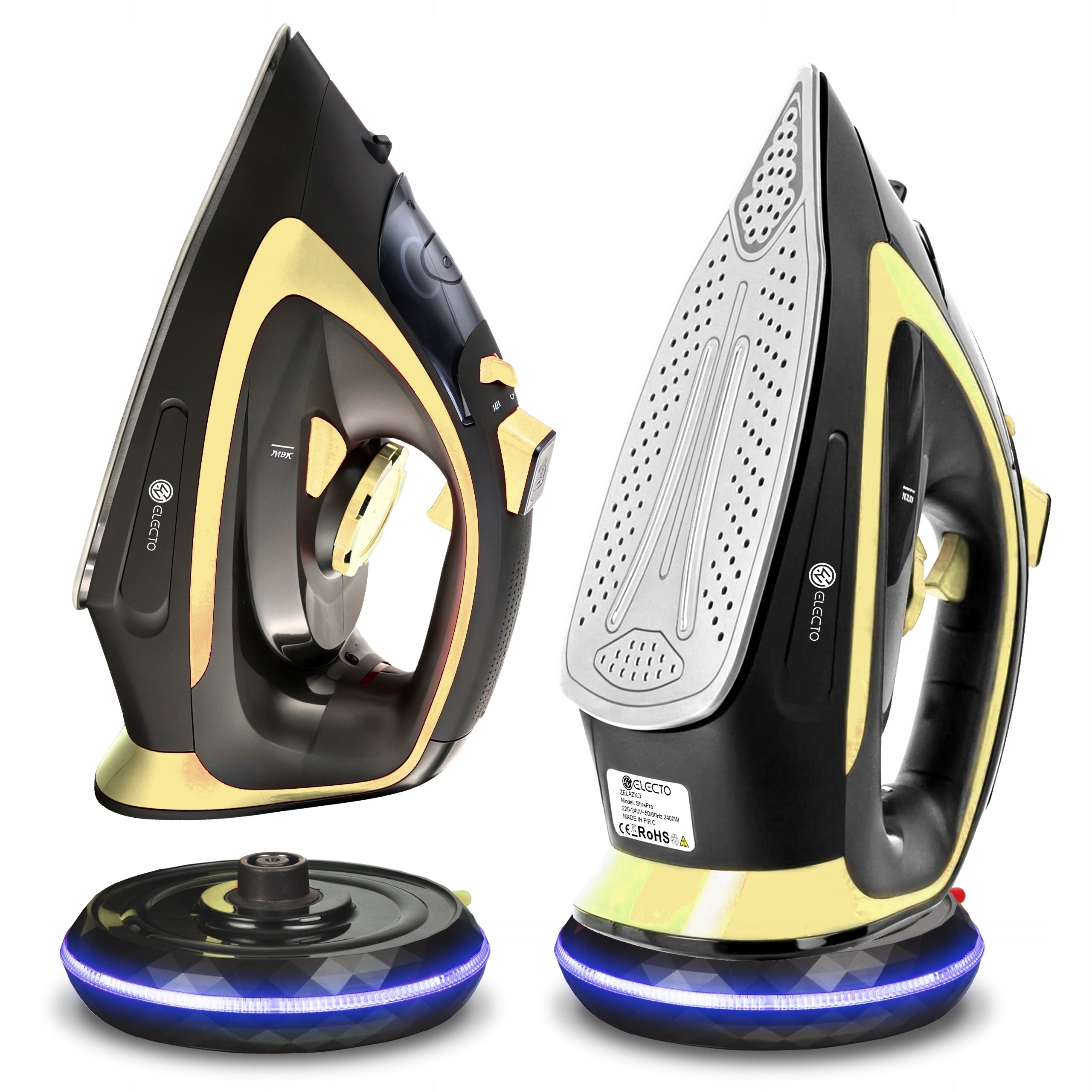 WIRELESS STEAM IRON CERAMIC FIREFIGHTER ANTI DRIP 2400W HIGH POWER