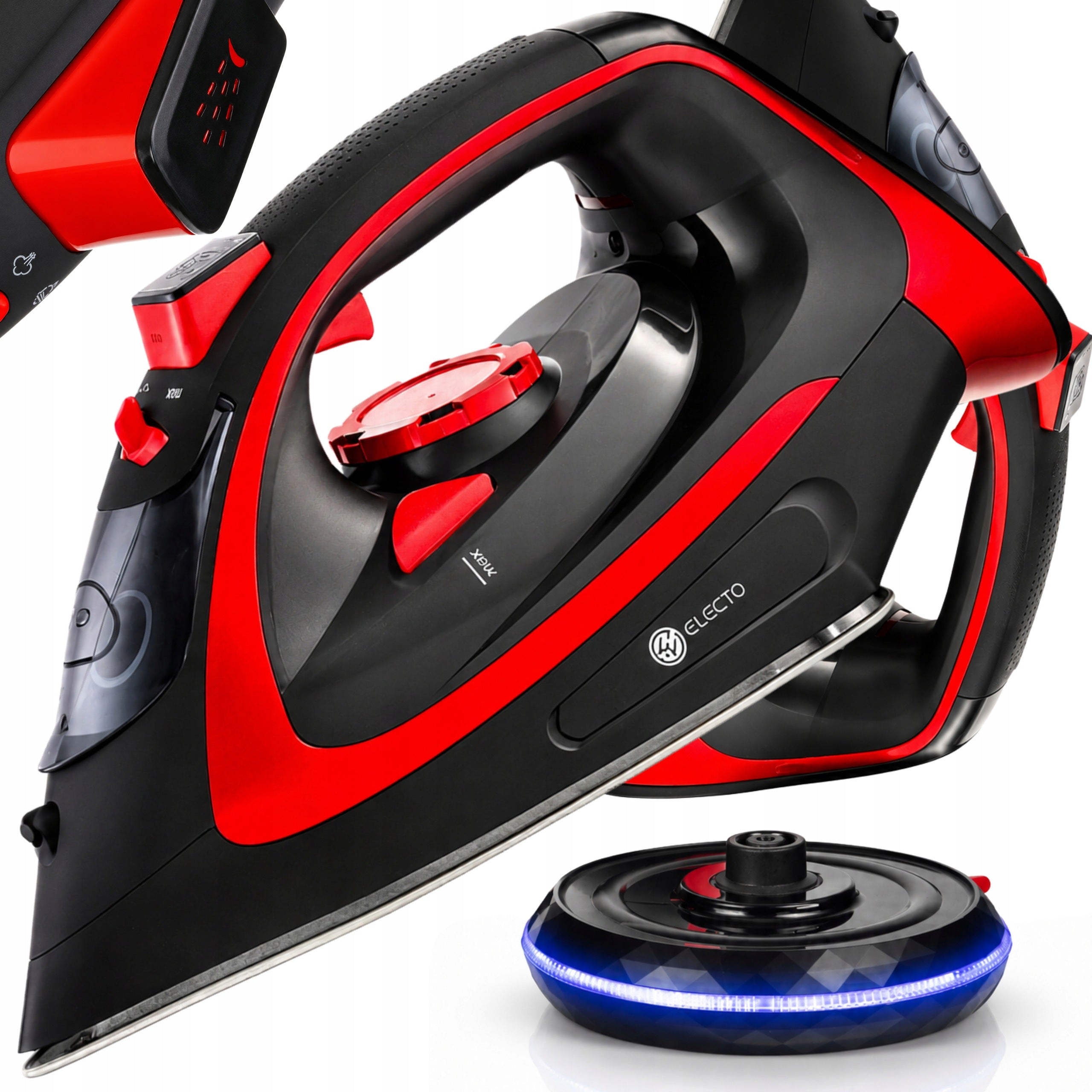 WIRELESS STEAM IRON HIGH POWER CERAMIC FIREFIGHTER ANTI DRIP 2400W