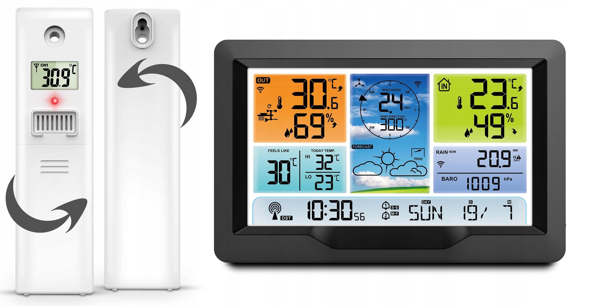 WIRELESS TEMPERATURE SENSOR FOR WEATHER STATION TRANSMITTER Batteries included no
