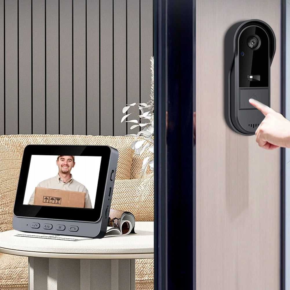 WIRELESS VIDEO INTERCOM 43 INCH IP65 LED 170 DEGREE MEMORY AND PHOTOS Manufacturer code 23765c36-85bb