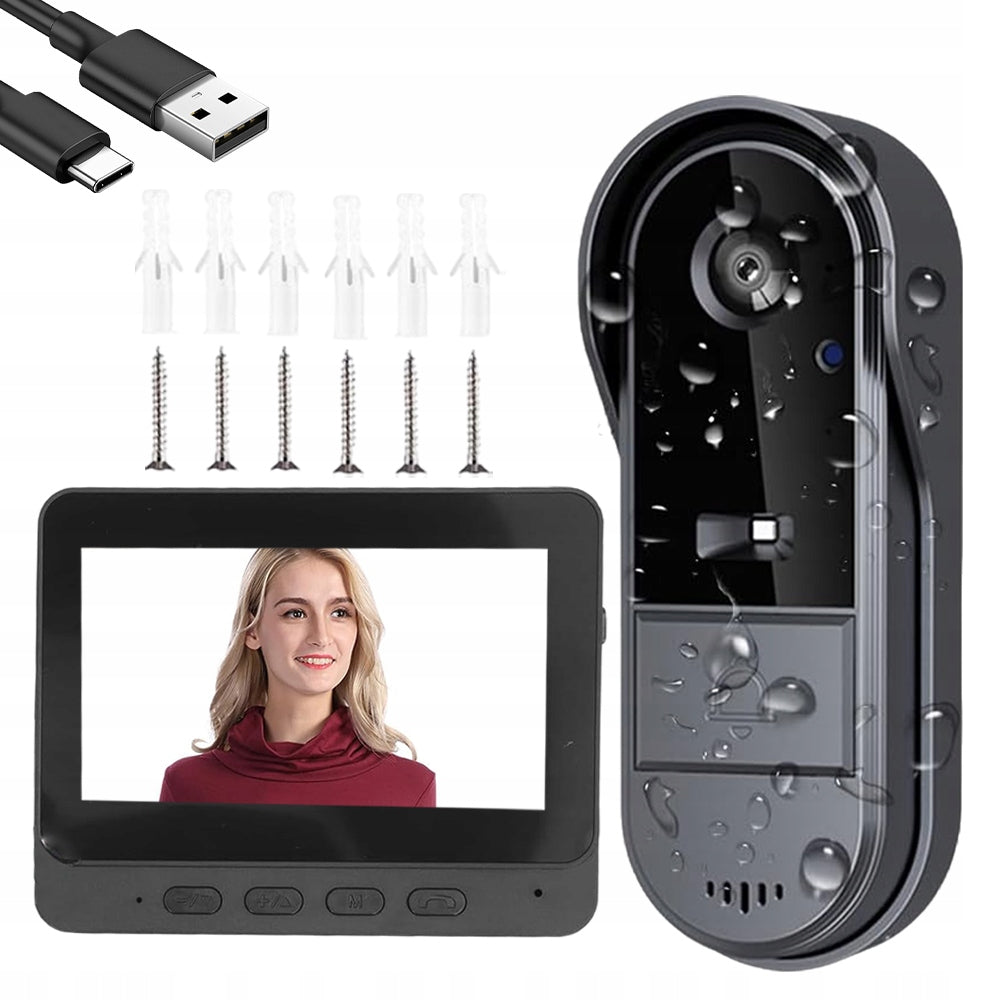 WIRELESS VIDEO INTERCOM BLUETOOTH 4.3" FULL HD CAMERA RECORDING
