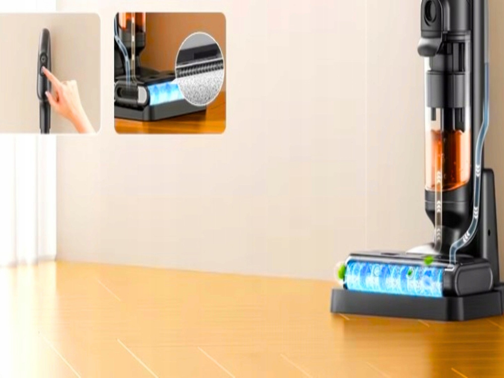 WIRELESS WASHING VACUUM CLEANER VERTICAL BAGLESS WET AND DRY Laresar M3 Dirty water tank capacity 1 l