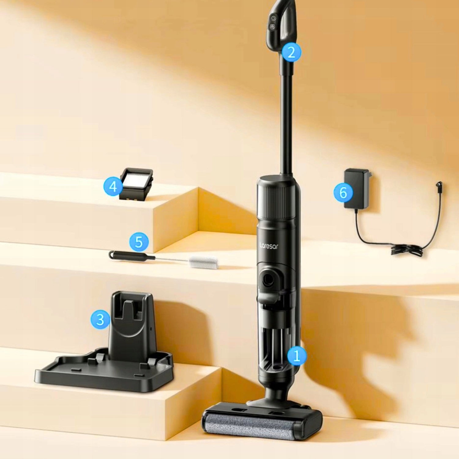 WIRELESS WASHING VACUUM CLEANER VERTICAL BAGLESS WET AND DRY Laresar M3 Manufacturer code ACM3-WD-230W-55M