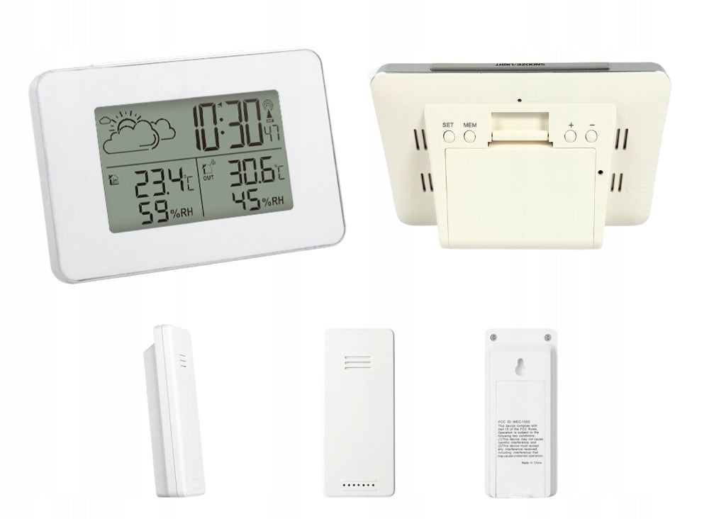 WIRELESS WEATHER STATION BAROMETER HYGROMETER LCD THERMOMETER Meteo White Manufacturer code ZX3364W