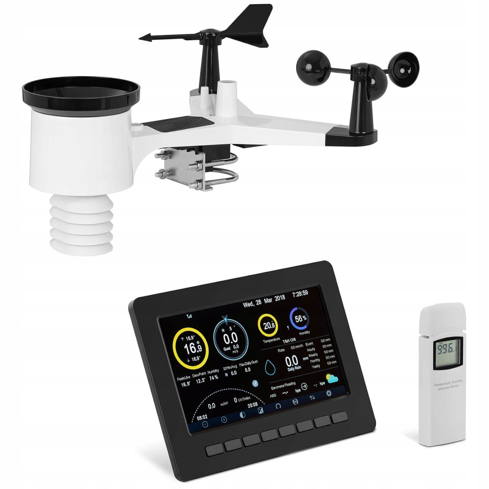 WIRELESS WEATHER STATION SOLAR 7IN1 LCD WIFI 100M Model SBS-WS-500