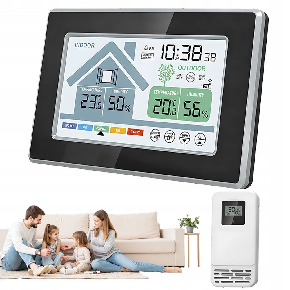 WIRELESS WEATHER STATION WEATHER AND TIME TO BEDROOM BASEMENT