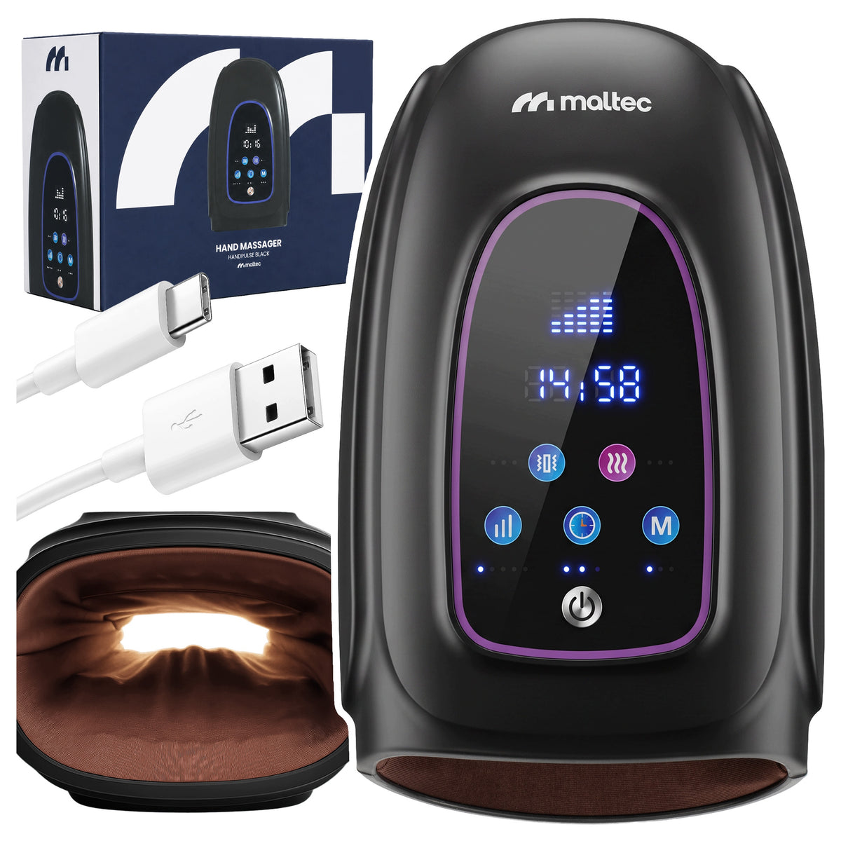 WIRELESS WRIST HAND MASSAGER HEATING VIBRATION TIMER
