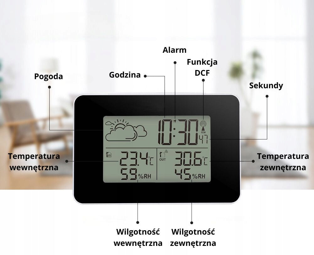 WIRELESS weather station Weather BAROMETER HYGROMETER Thermometer CLOCK lcd Manufacturer code ZX3364B
