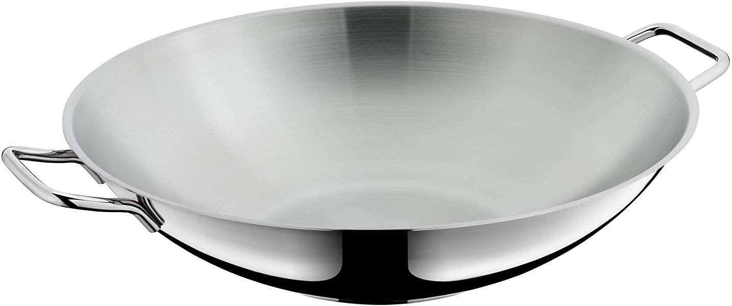 WMF wok pan spherical stainless steel 36cm induction with glass lid Diameter 36 cm
