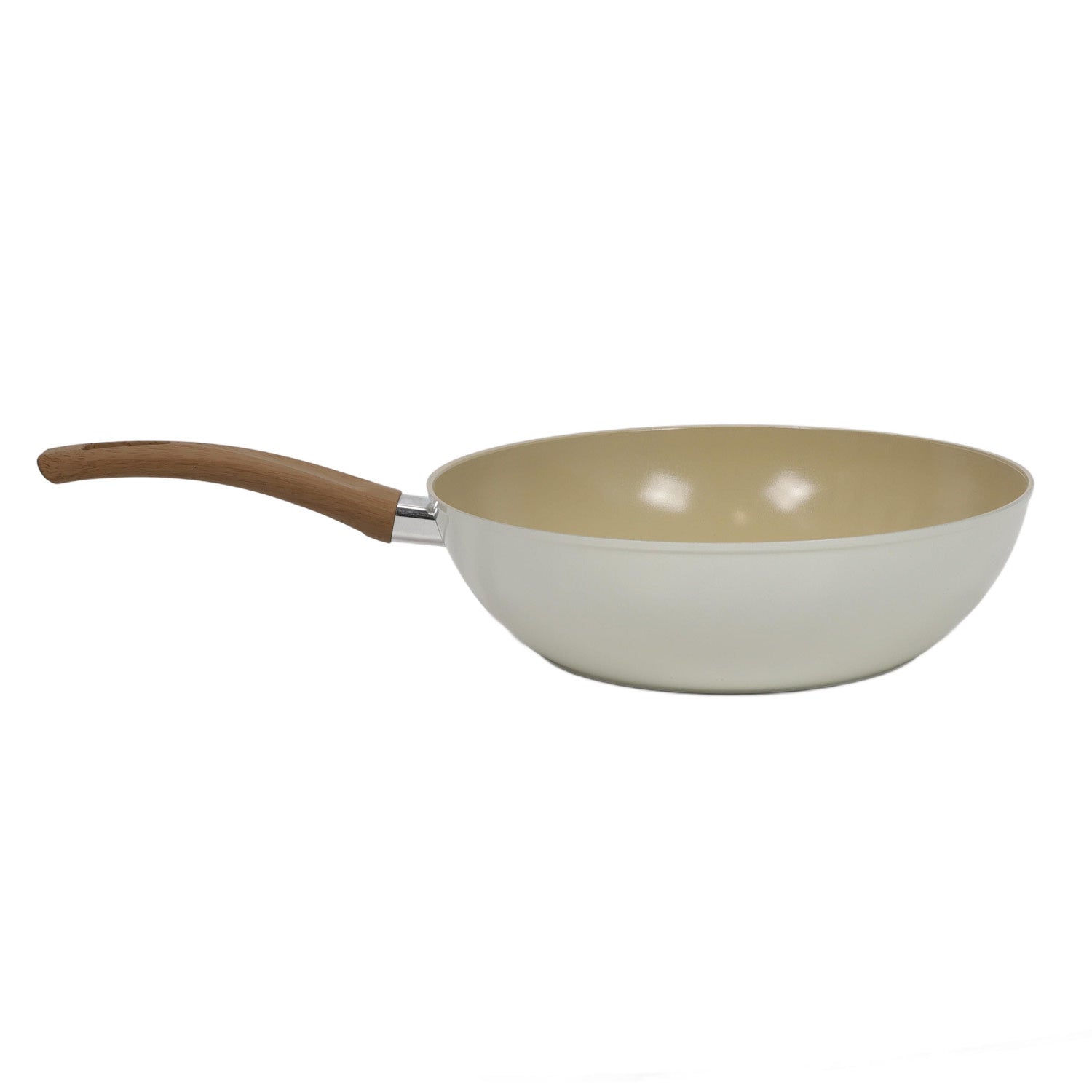 WOK ALUMINUM BEIGE NON-STICK DEEP FRYING PAN Ø 28,5 Brand 5five Simply Smart