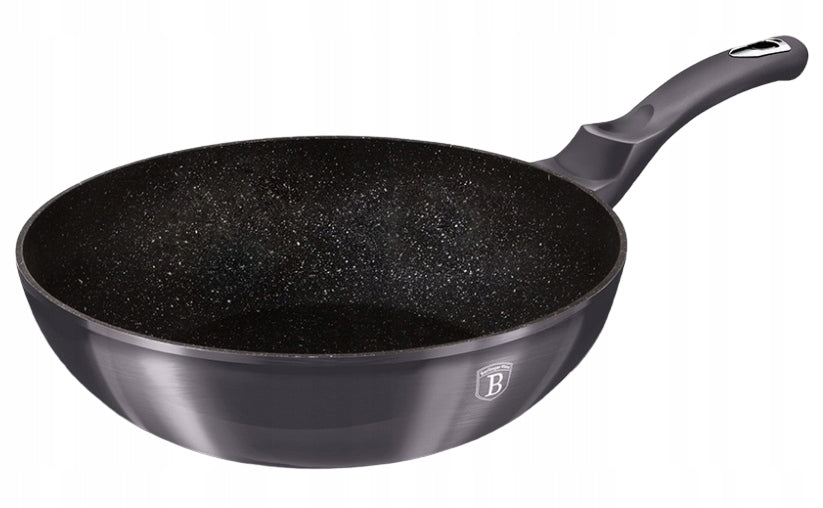 WOK BERLINGER HAUS 28 CM GRAPHITE BLACK CARBON TURBO INDUCTION DISHWASHER