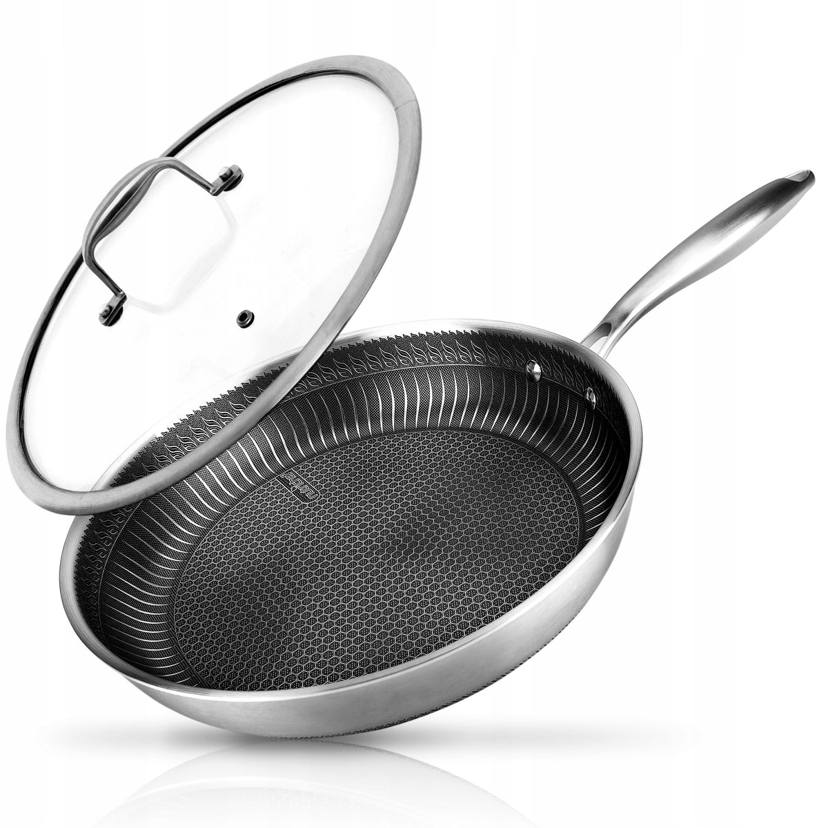 WOK PAN 25 CM REINFORCED STEEL NUTRICHEF PREMIUM INDUCTION