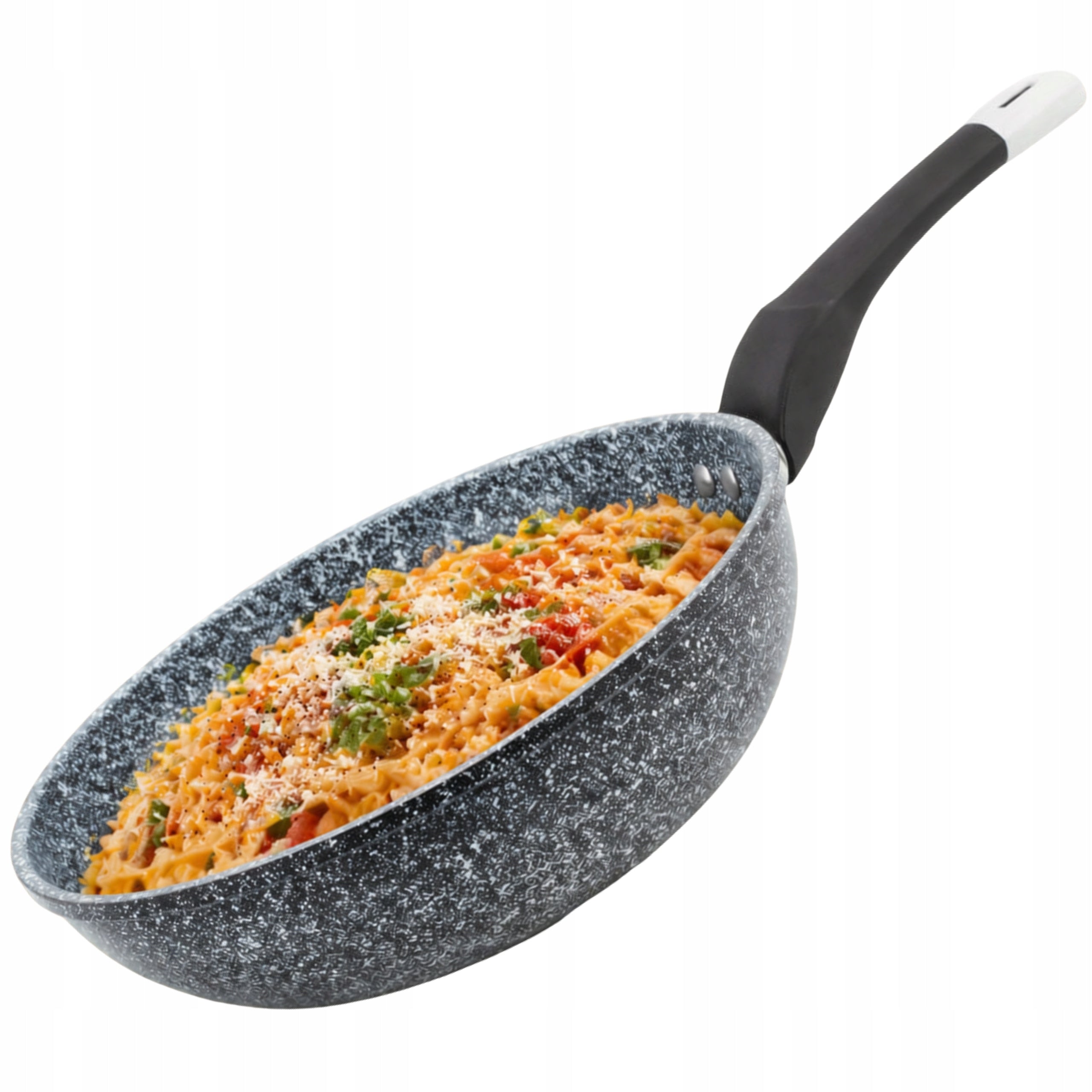 WOK PAN 26cm 2,8L LARGE DEEP MARBLED PAN FOR GAS INDUCTION Manufacturer code PATELNIA WOK 26cm 2,8L DUŻA GŁĘBOKA EB9132