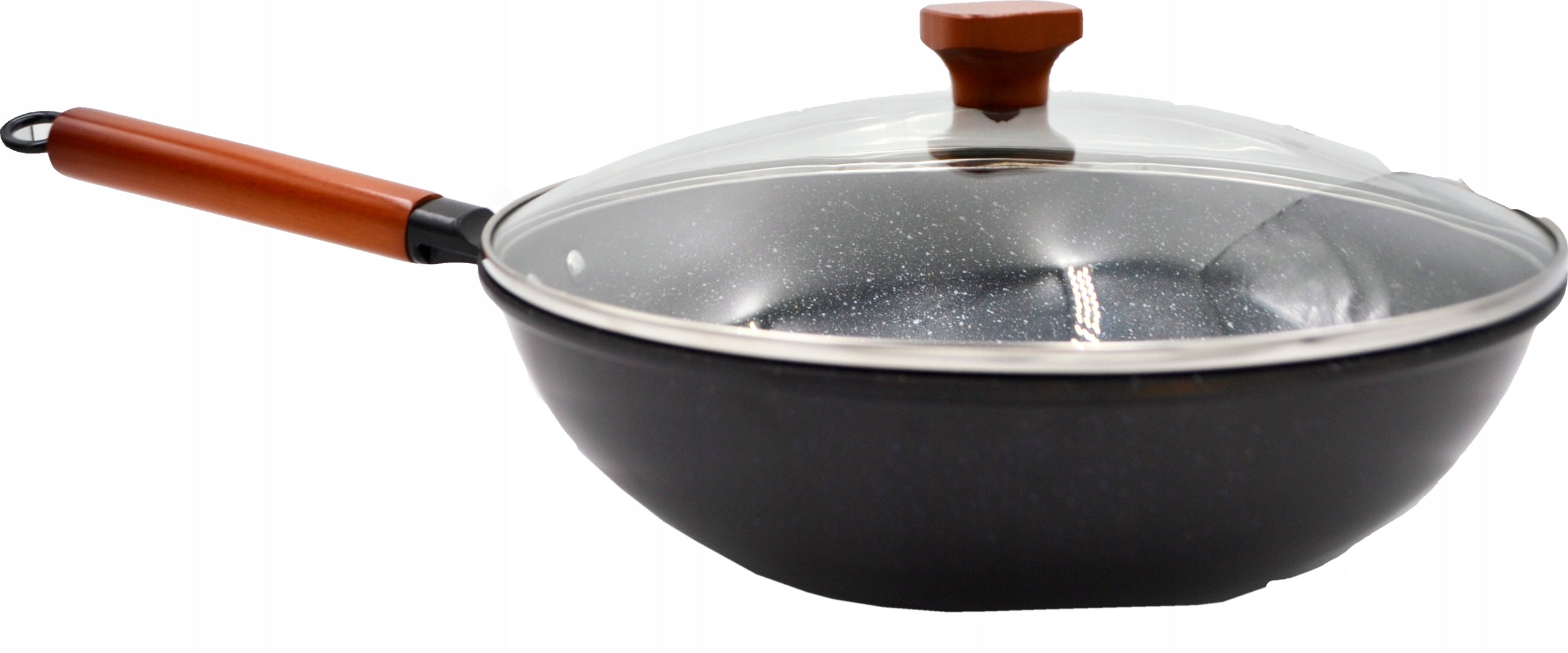 WOK PAN 33CM STEEL CHINESE DEEP WITH LID FOR ASIAN DISHES Brand no brand