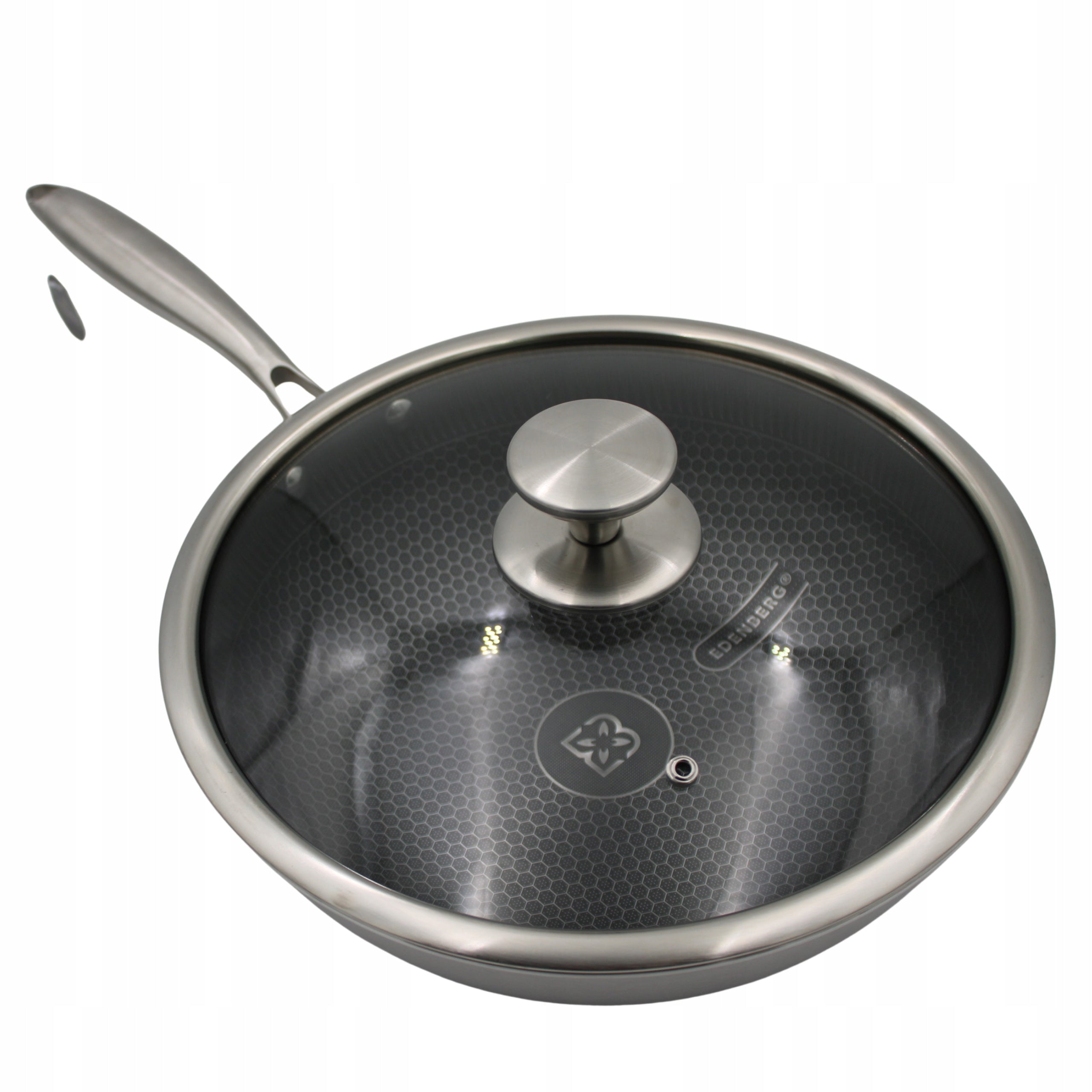 WOK PAN WITH LID 28cm HONEYCOMB STAINLESS STEEL GAS INDUCTION EAN (GTIN) 5904268952505