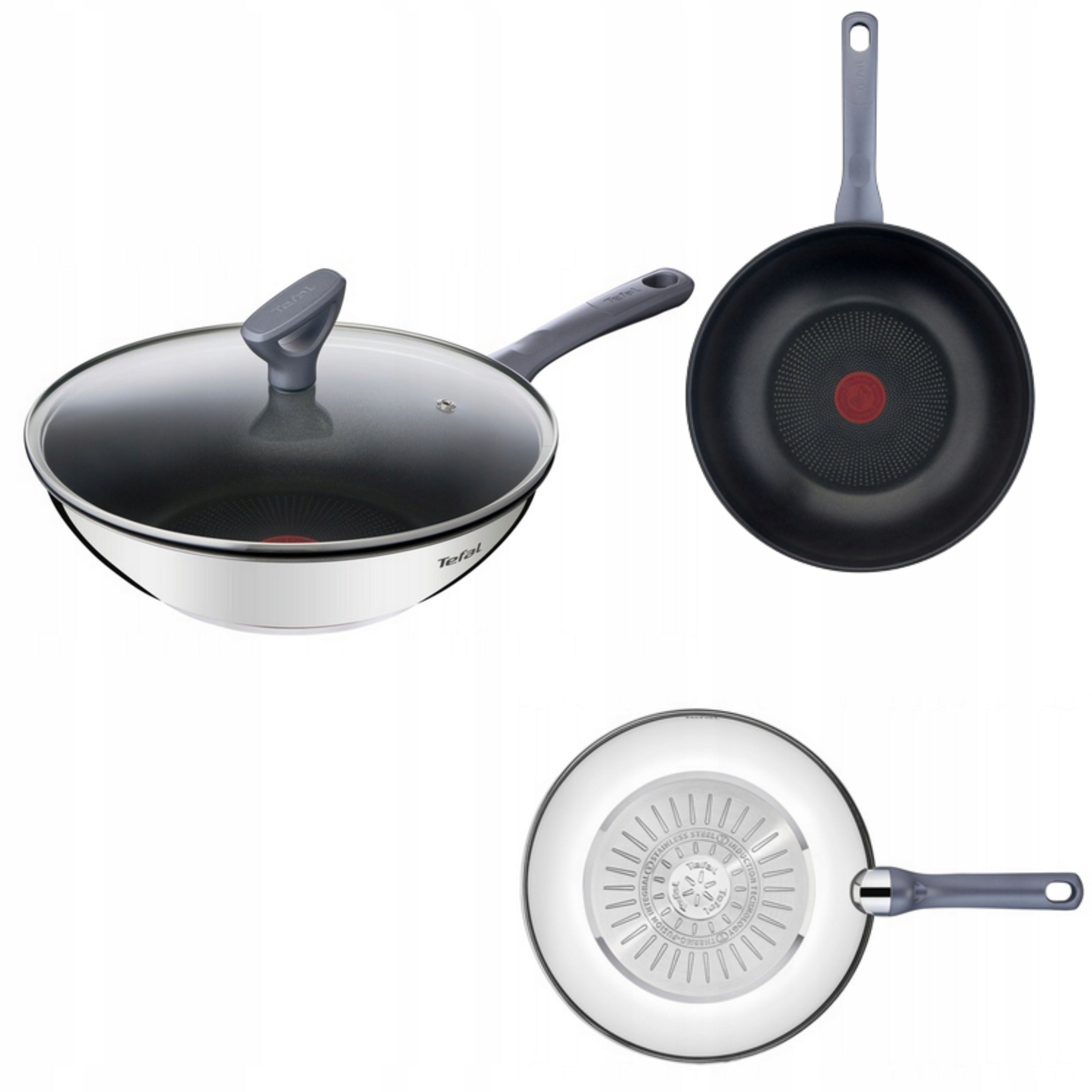 WOK PAN WITH LID NON-STICK NON-STICK SOLID STEEL 28CM XXL