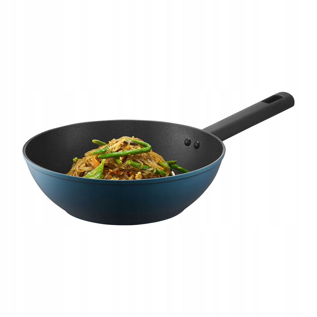 WOK PAN WITH QUALUM BASIC AZZURRO COATING AMBITION 26 CM