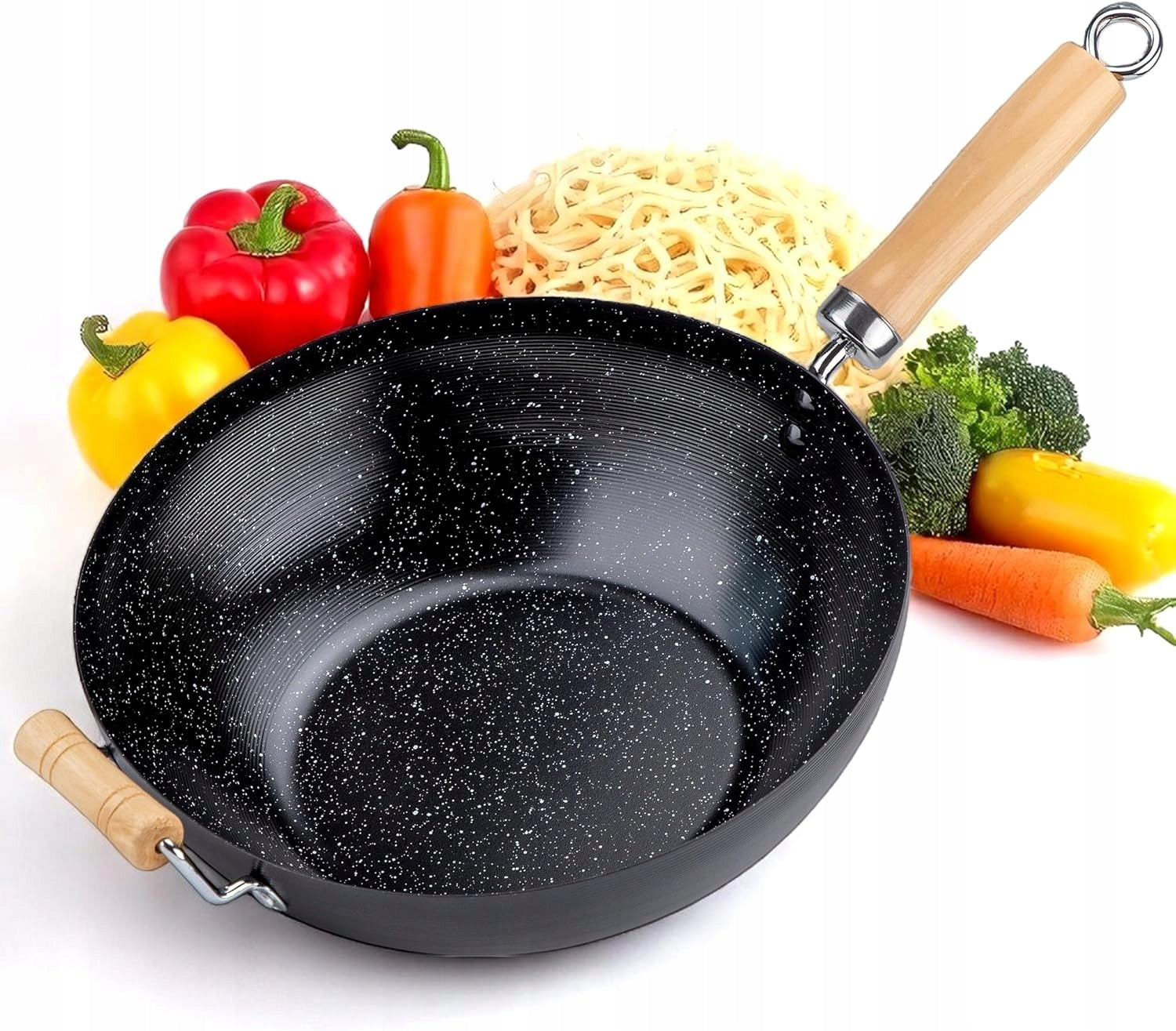 WOK STAINLESS STEEL WOK PAN 30 cm DEEP INDUCTION GAS