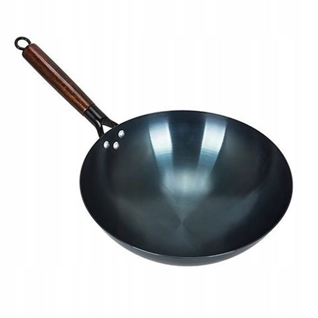 WOK STEEL CHINESE HAND FORGED PAN WITH iron 36CM