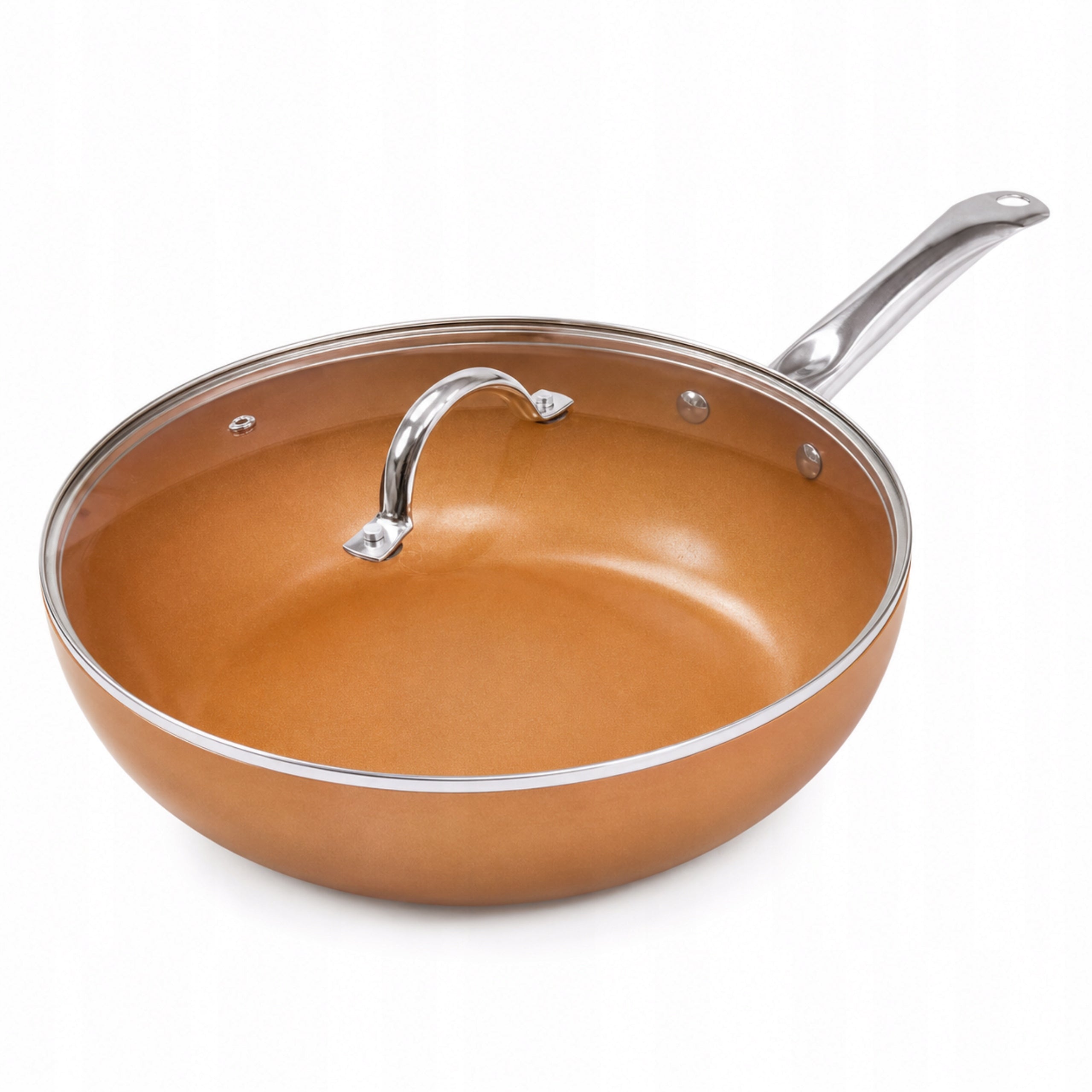 WOK deep frying pan 28cm with lid ceramic induction gas
