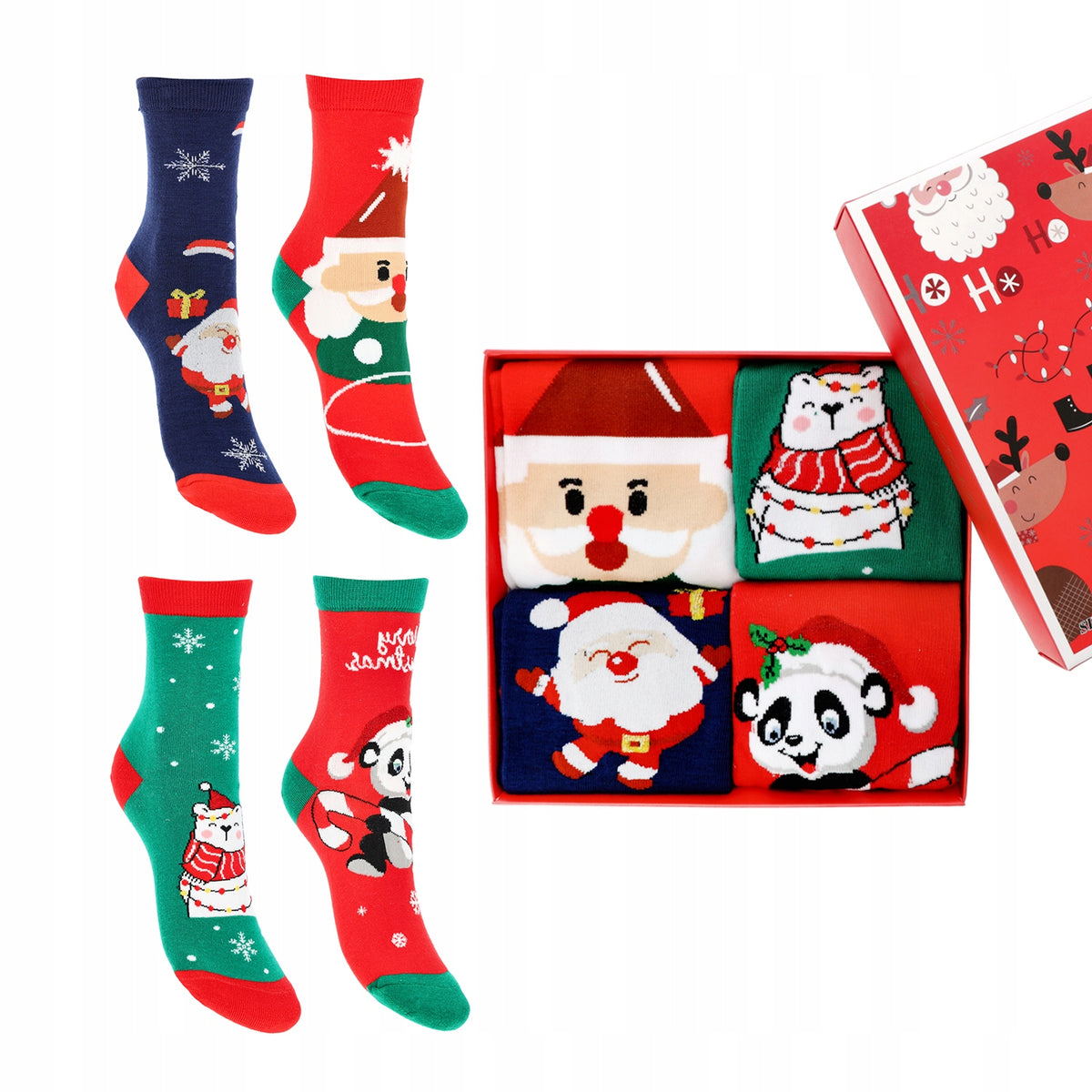 WOMEN'S CHRISTMAS SOCKS FOR GIFT 4 PAIRS